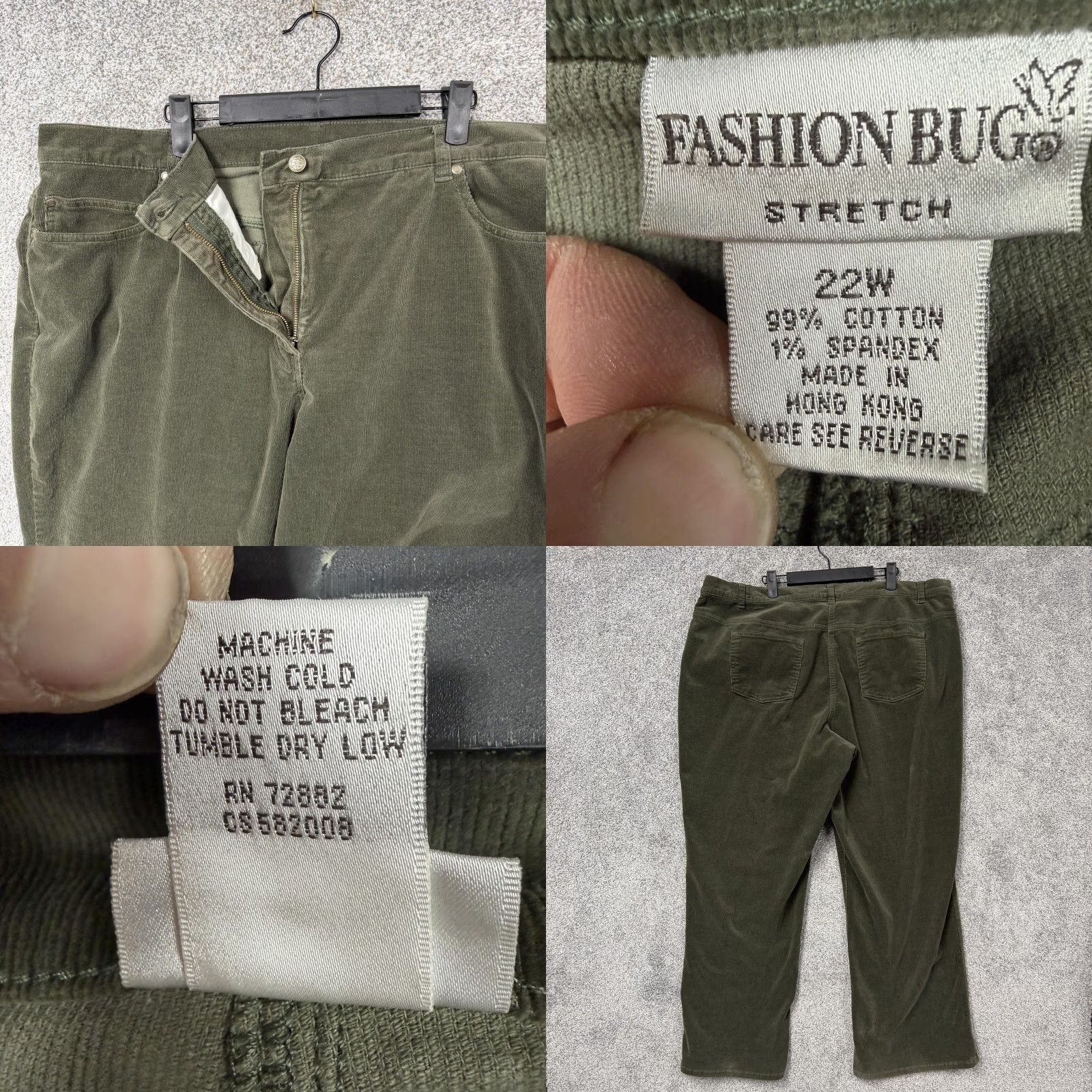 Vintage VINTAGE Fashion Bug Corduroy Pants Womens 22W Plus Green Stretch Capri Casual 90s Retro Size 40" / US 18 - 8 Thumbnail