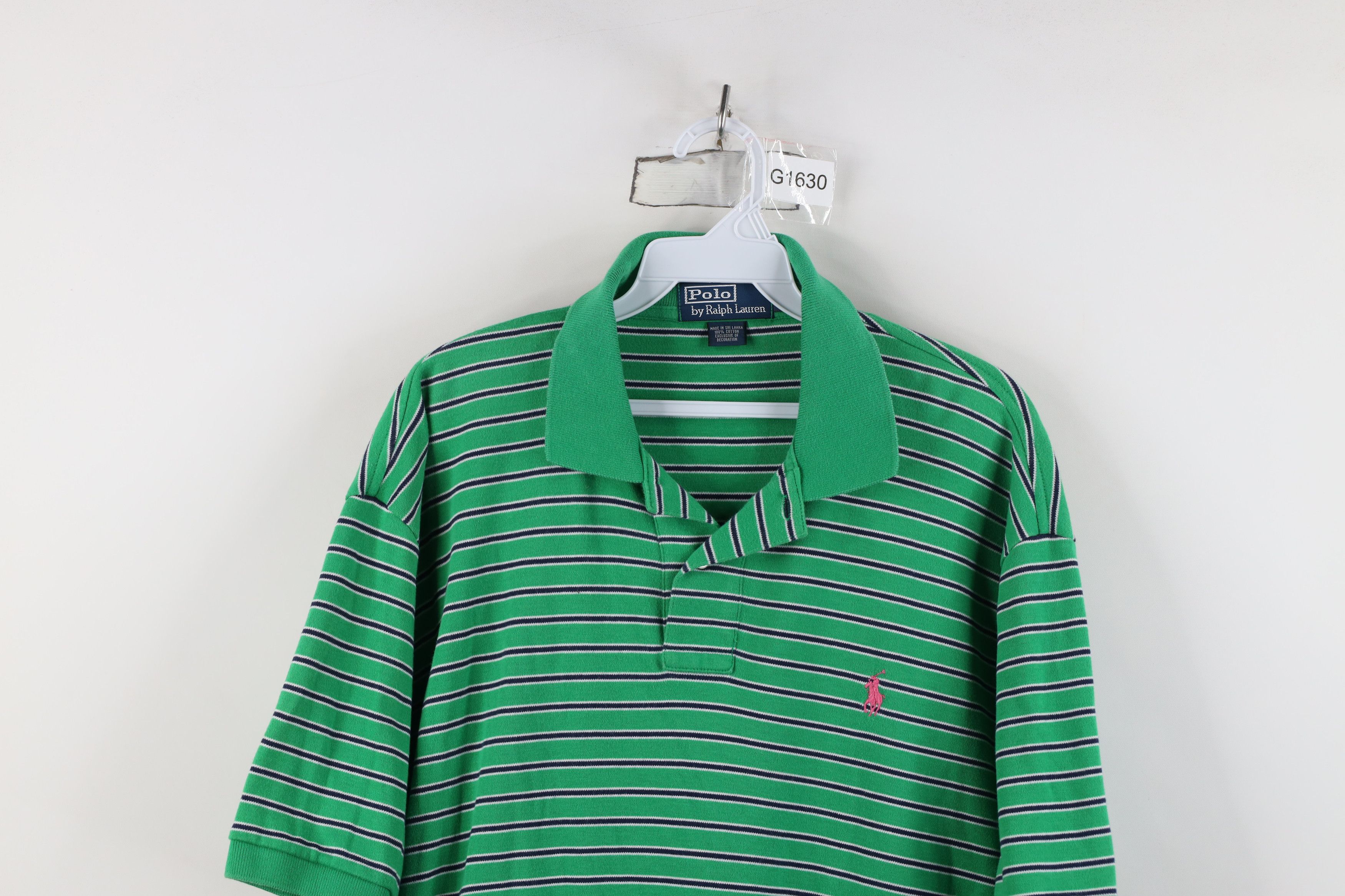 Ralph Lauren Vintage 90s Ralph Lauren Cotton Knit Striped Golf Polo Shirt Size US L / EU 52-54 / 3 - 2 Thumbnail