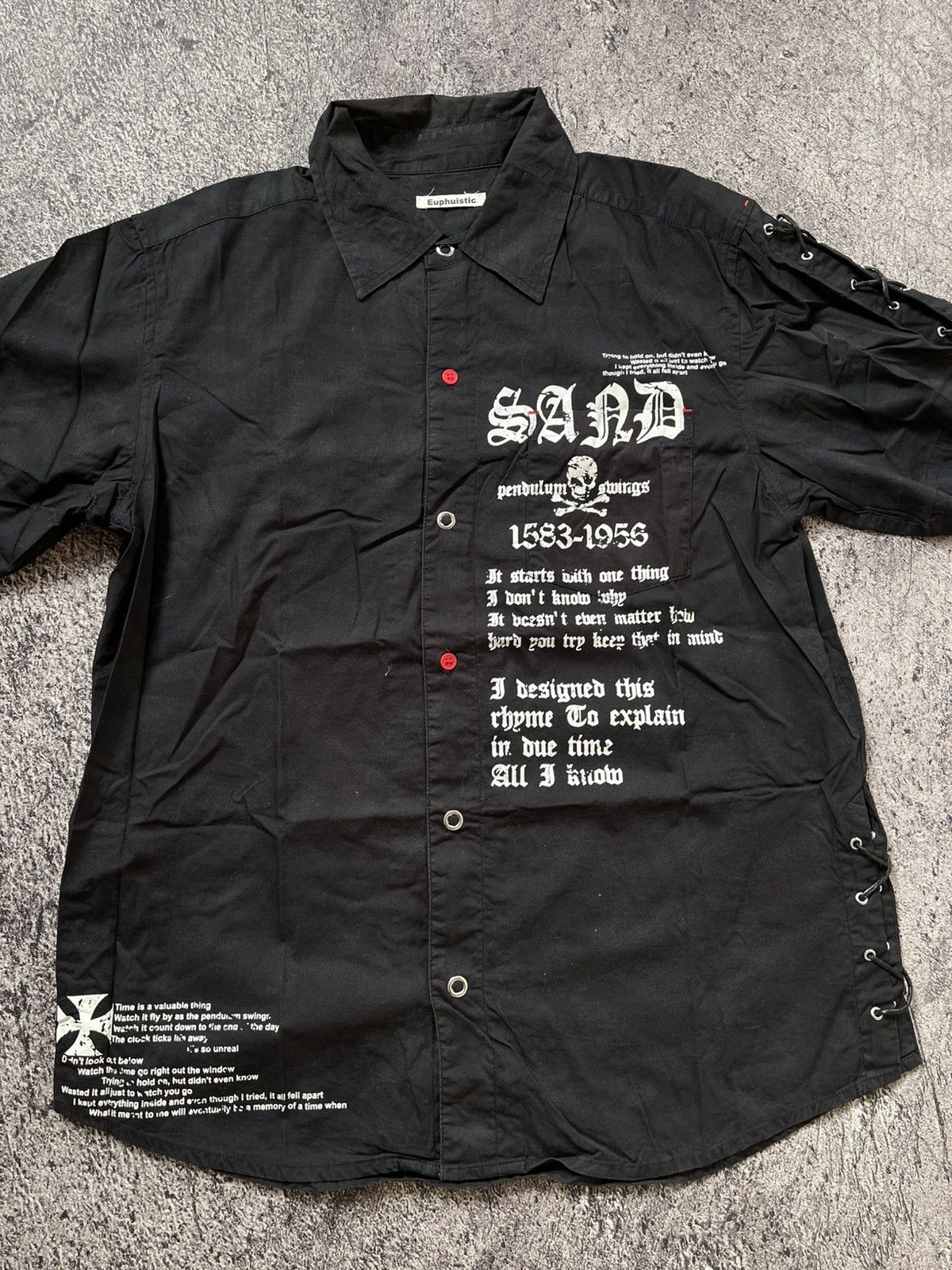 Japanese Brand Y2K Euphuistic laced skull ifsixwasnine shirt Size US L / EU 52-54 / 3 - 3 Thumbnail