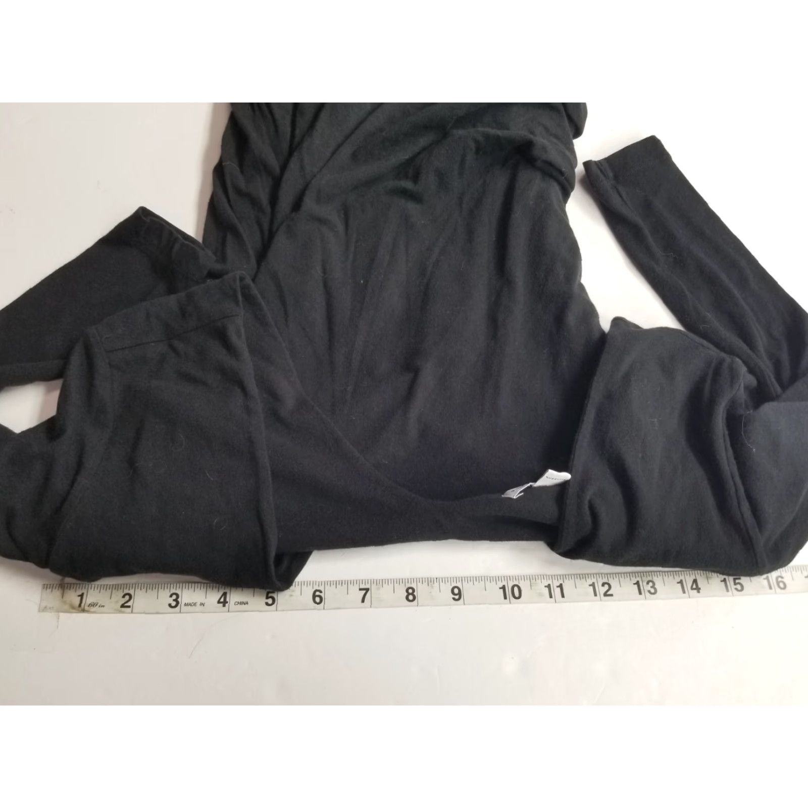 James Perse James Perse Dress Womens Size 1 Long Sleeve Black V-Neck Ruched Knee Length Maxi Pullover Solid Party Cocktail Travel Size XS / US 0-2 / IT 36-38 - 3 Thumbnail