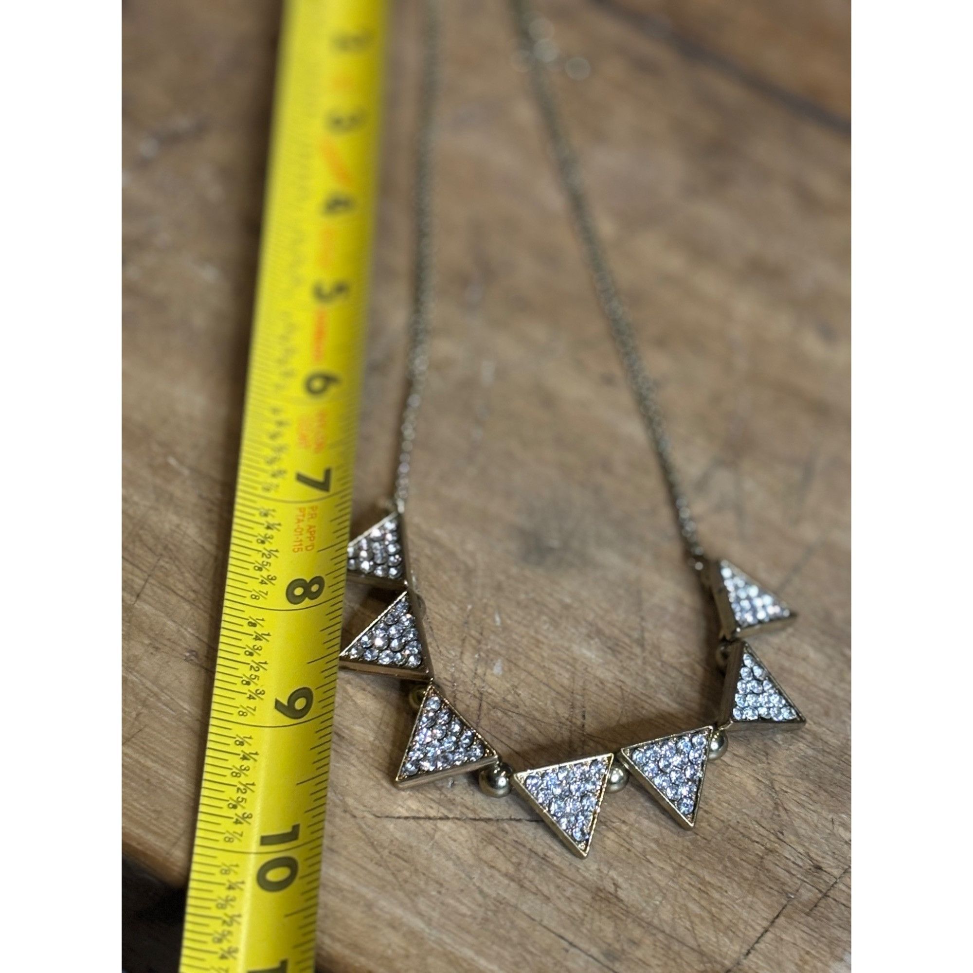 Other Gold-Tone Triangle Statement Necklace With Rhinestone Accent Size ONE SIZE - 7 Thumbnail