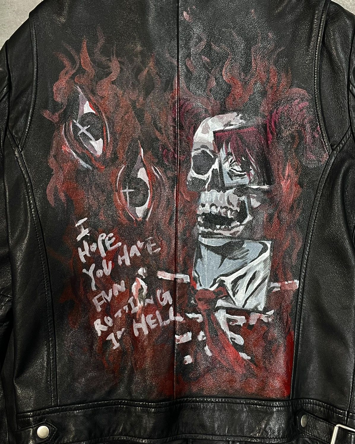 Genuine Leather custom hand painted leather jacket Size US S / EU 44-46 / 1 - 5 Thumbnail