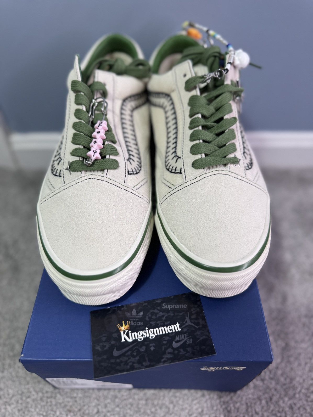 Vans Vans Cocona Hiraki LX Old Skool Cream Green Charms 10.5 DS Size US 10.5 / EU 43-44 - 3 Thumbnail