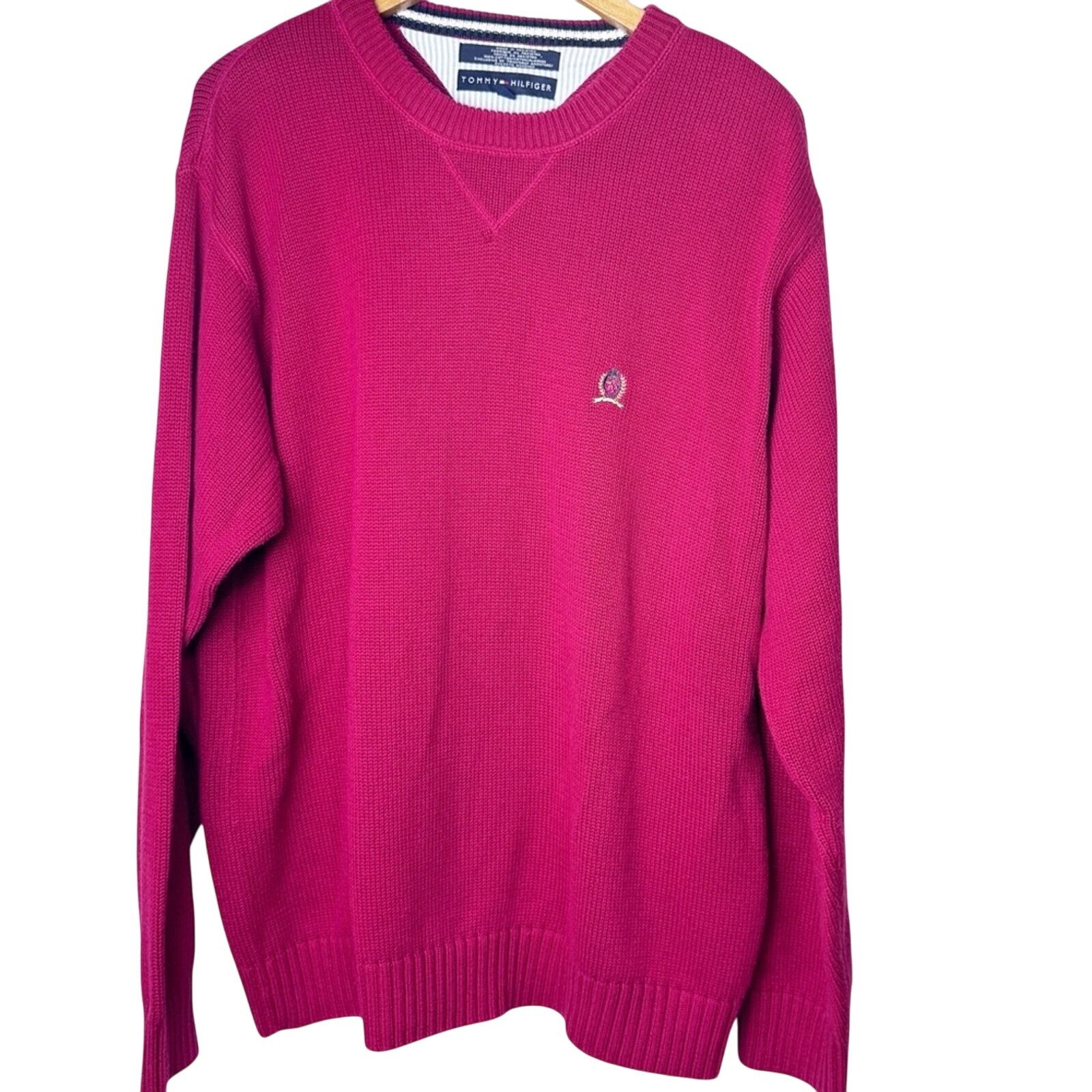 Tommy Hilfiger Tommy Hilfiger Red Cotton Pullover Sweater Men’s Size XL Size US XL / EU 56 / 4 - 1 Thumbnail