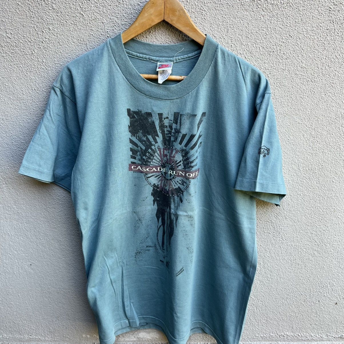Nike Vintage 90s NIKE Cascade run off tee marathon grey tag Size US L / EU 52-54 / 3 - 2 Thumbnail