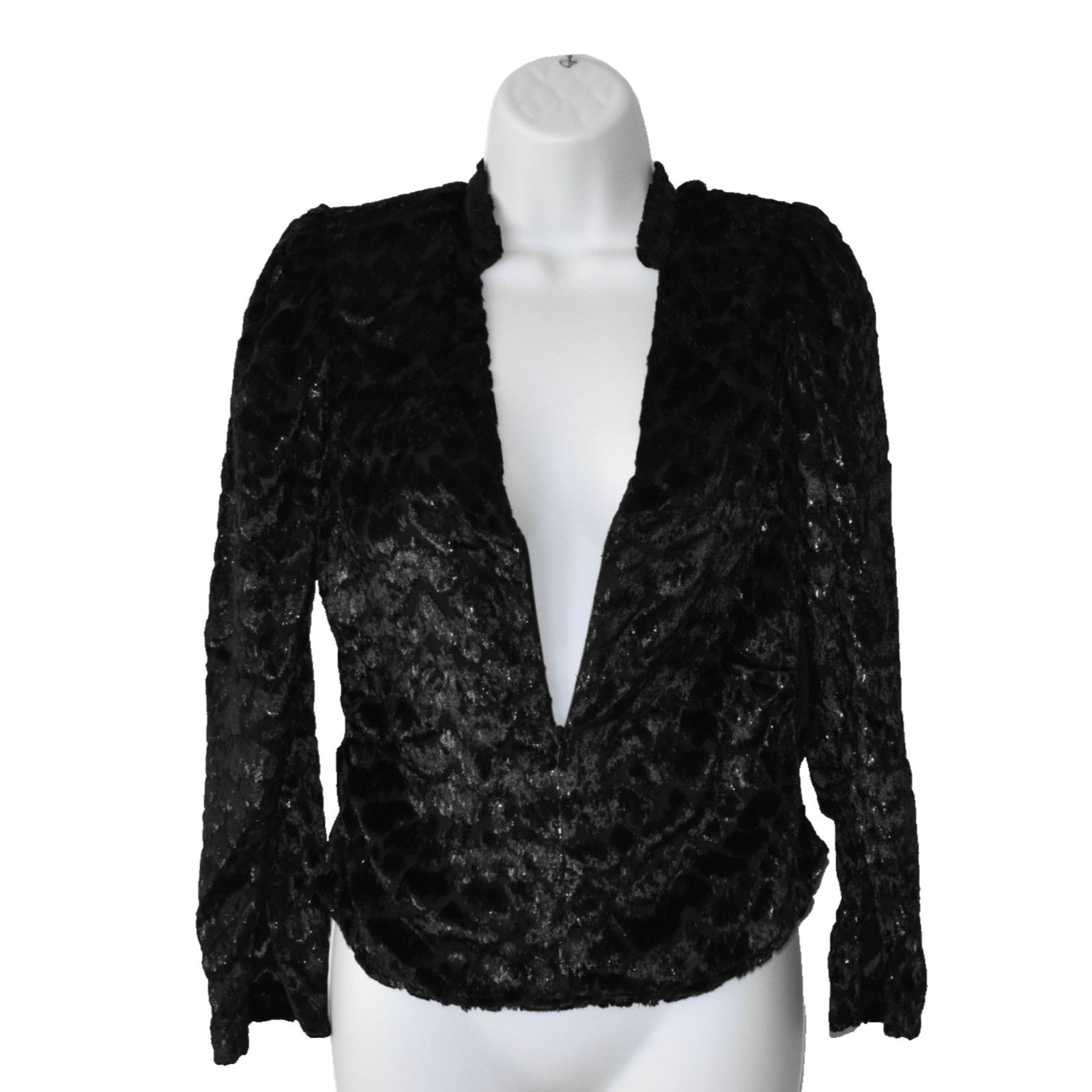 A.L.C. NWT A.L.C. Velvet V Neck Zip Long Sleeve Canyon Top 0 $450 Size XS / US 0-2 / IT 36-38 - 5 Thumbnail