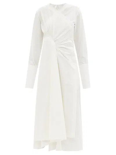 Jil Sander o1y0925 Midi Dress in White Size S / US 4 / IT 40 - 2 Thumbnail