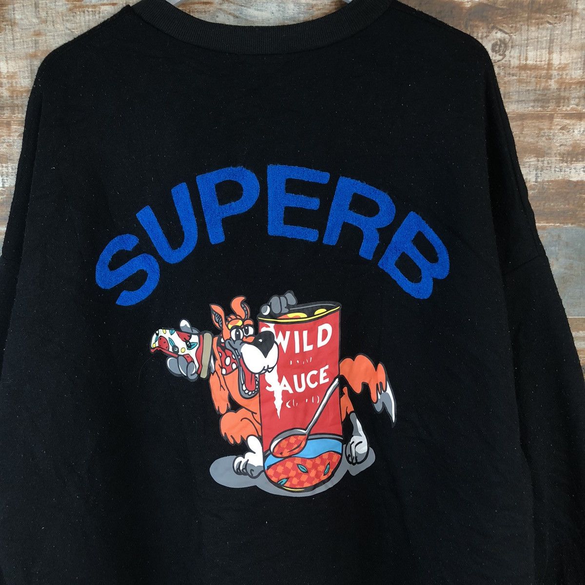 Japanese Brand Sureve Superb cartoon big logo Black Sweatshirt #A2037 Size US L / EU 52-54 / 3 - 4 Thumbnail