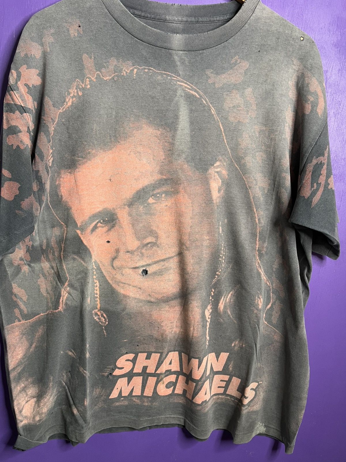 Vintage × WWF Vintage 90s Shawn Michaels face AOP faded t-shirt Size US XL / EU 56 / 4 - 3 Thumbnail