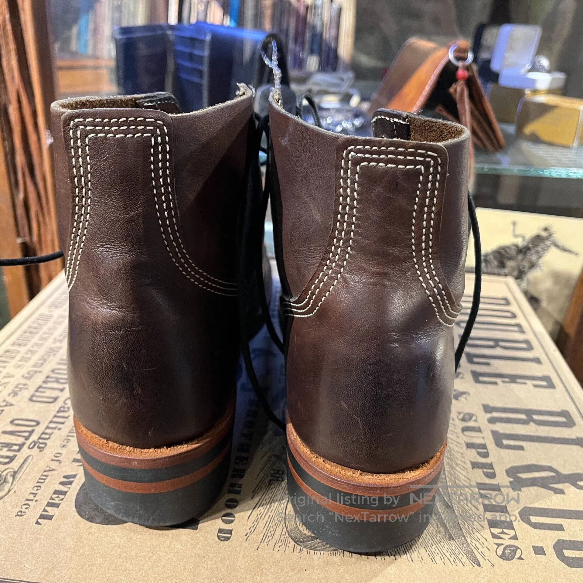 RRL Ralph Lauren brown leather work boots by double rl. Size US 8 / EU 41 - 5 Thumbnail