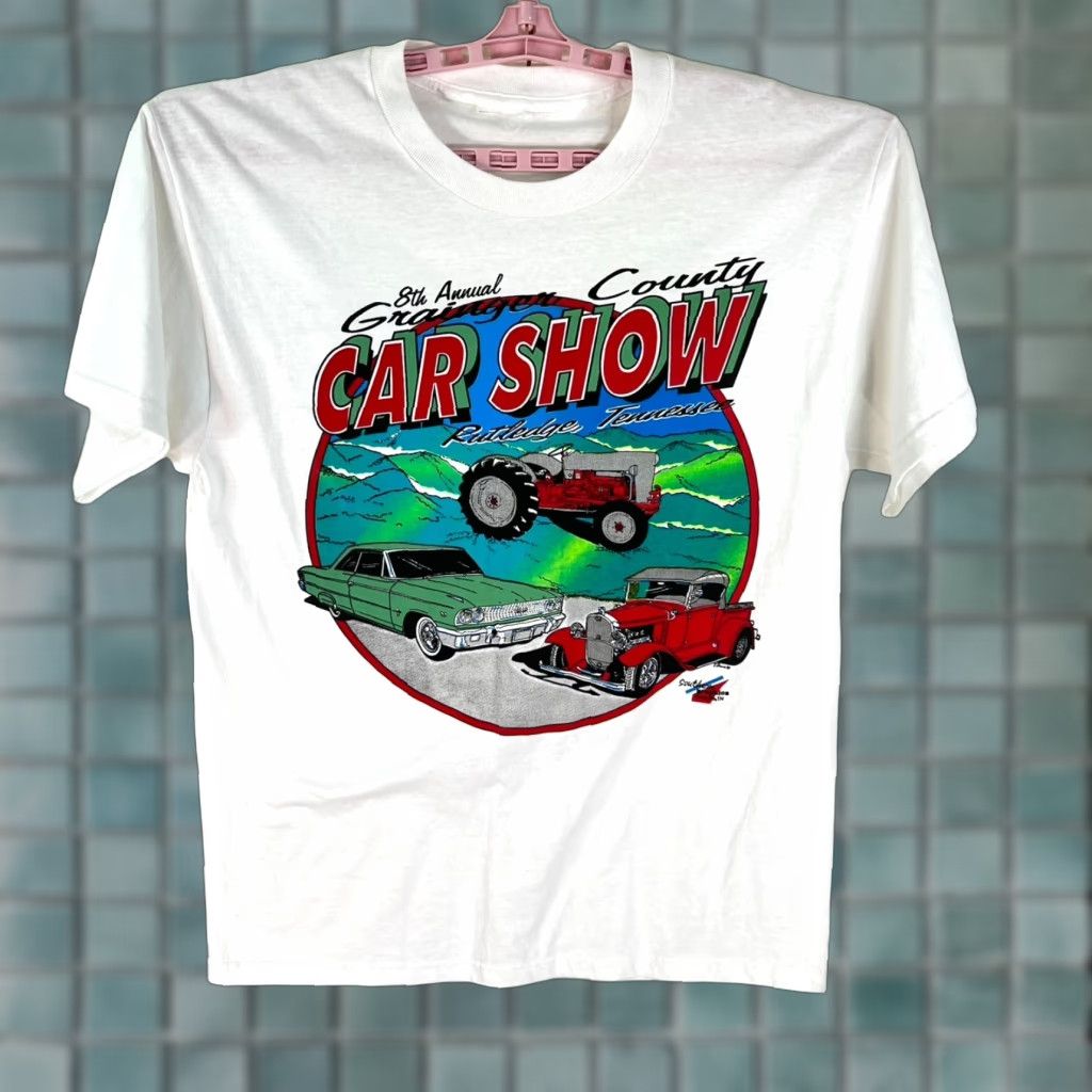 Vintage Southern Graphics Grainger Car Show T-Shirt Mens Size L White 8th Annual Rutledge TN Cars Heart Size US L / EU 52-54 / 3 - 1 Thumbnail
