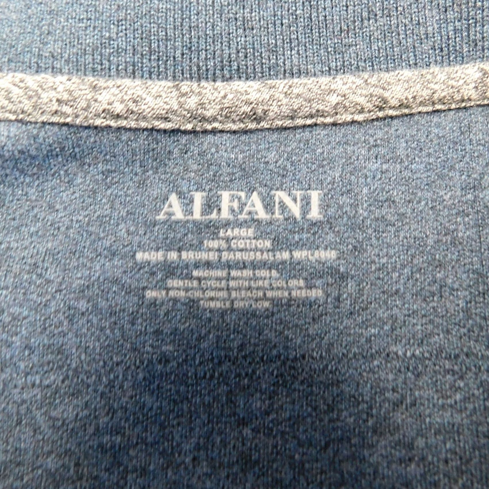 Alfani Alfani Polo Cotton Large Blue Men's Short Sleeve Collared #4150 Size US L / EU 52-54 / 3 - 4 Thumbnail