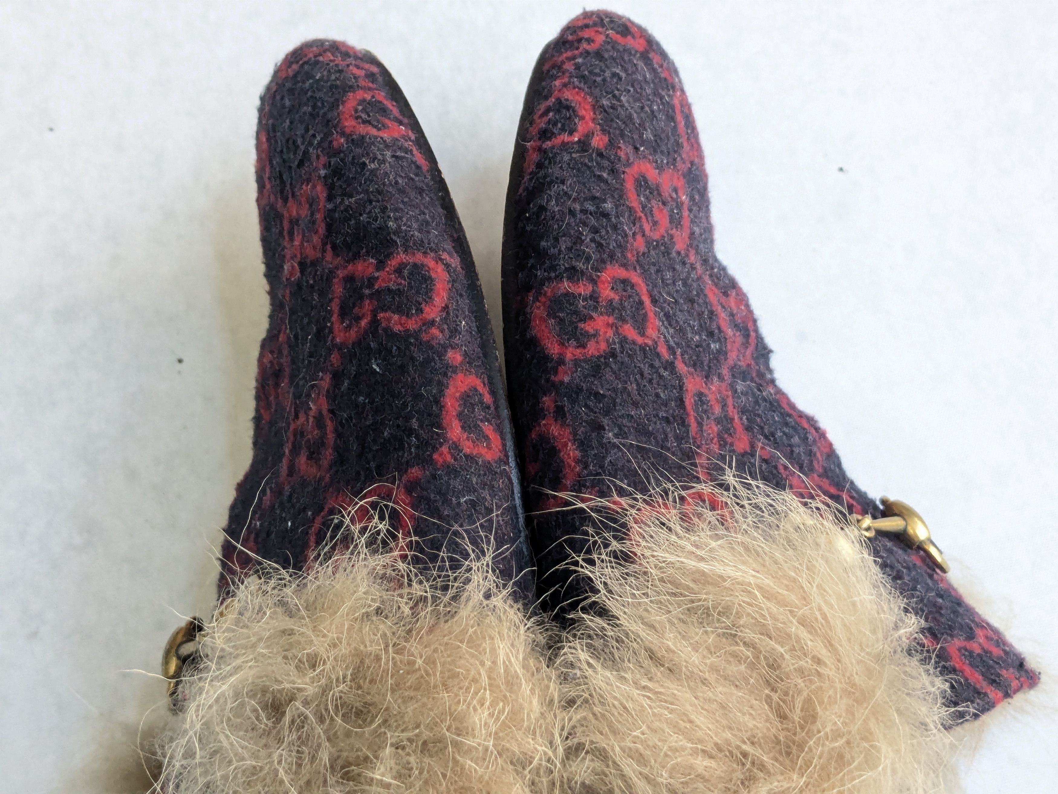 Gucci Gucci Princetown Horsebit Loafers Navy Blue Red Fur 7 40 Size US 7 / EU 40 - 6 Thumbnail