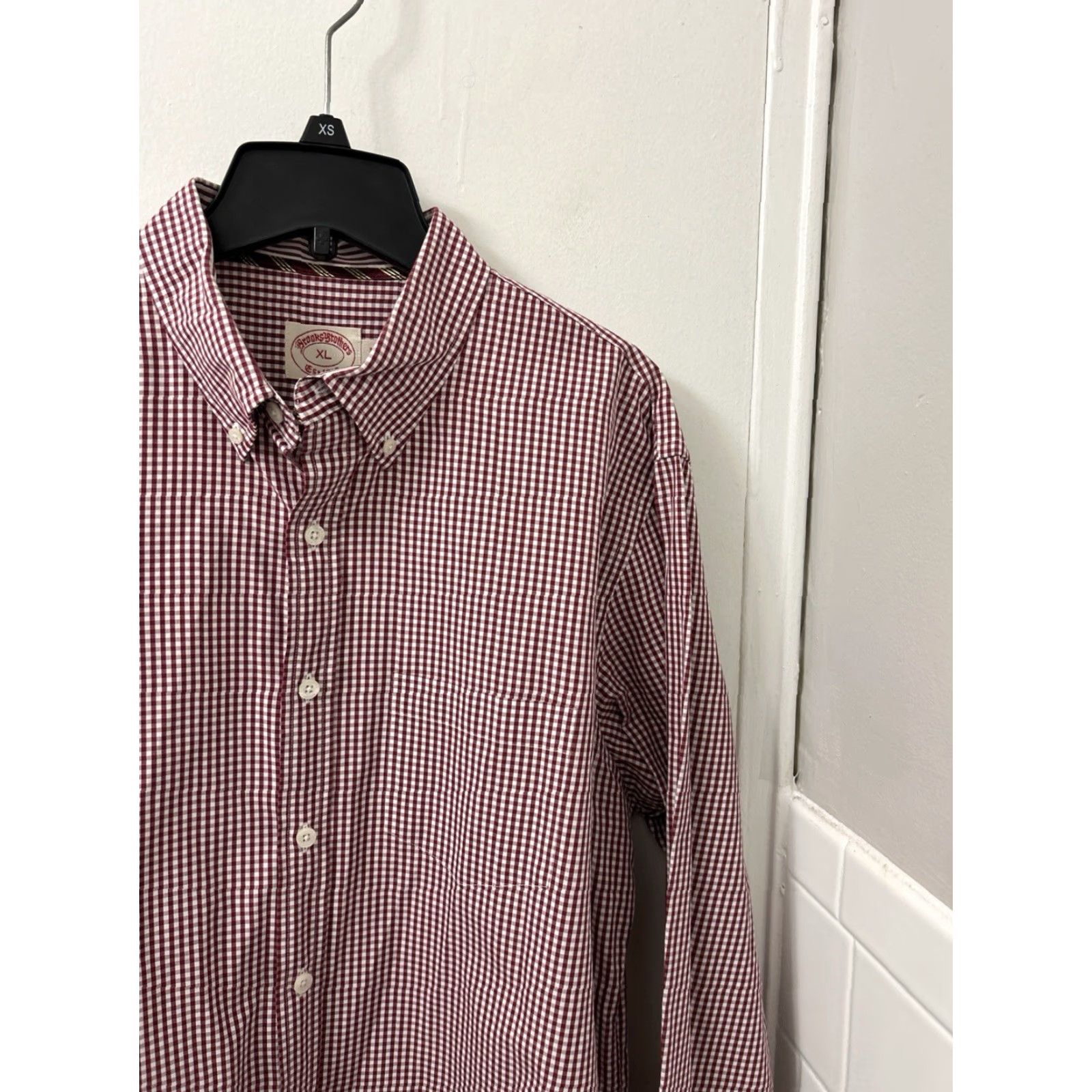 Brooks Brothers Brooks Brothers Shirt Mens XL Red White Plaid Gingham Button Down Long Sleeve Size US XL / EU 56 / 4 - 4 Thumbnail