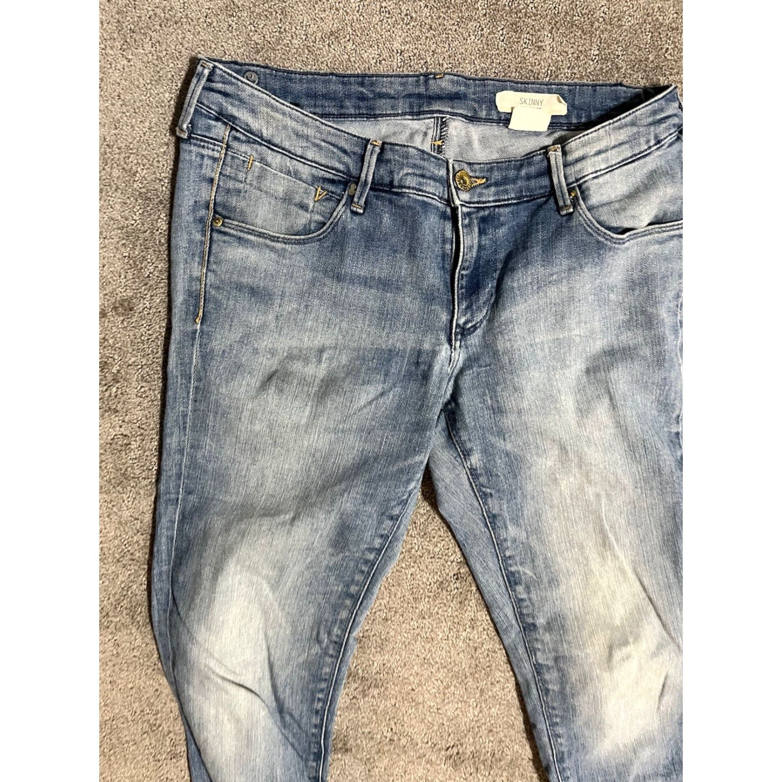 H&M H&M Skinny Jeans 30 Ankle Zip Low Waist Blue Cotton Blend Womens Regular 30in Inseam 29in Vintage No Size 30" / US 8 / IT 44 - 4 Thumbnail