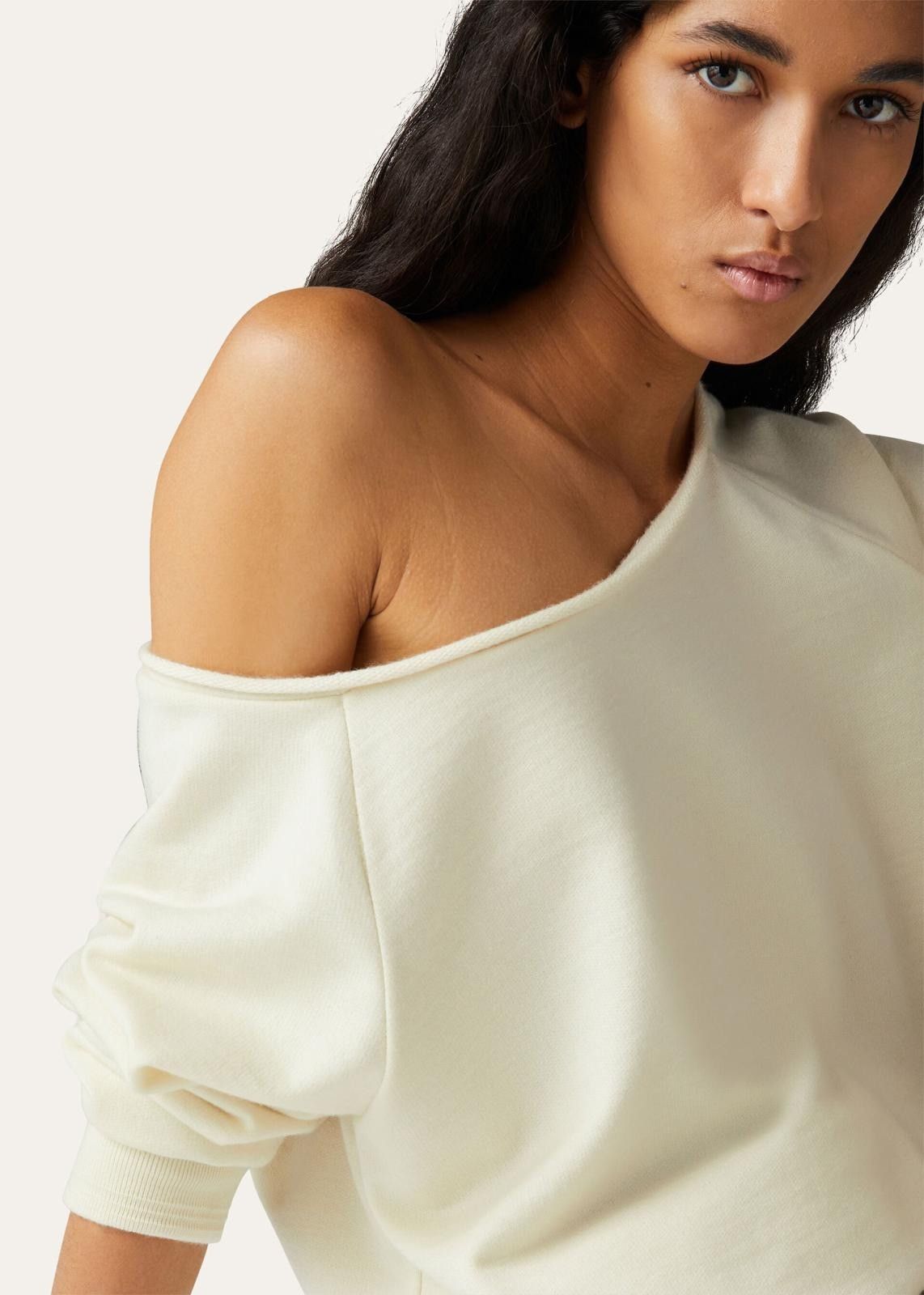 Loro Piana o1srvl11e1124 Cocooning Cashmere Fleece Sweatshirt in Ivory Size M / US 6-8 / IT 42-44 - 5 Thumbnail
