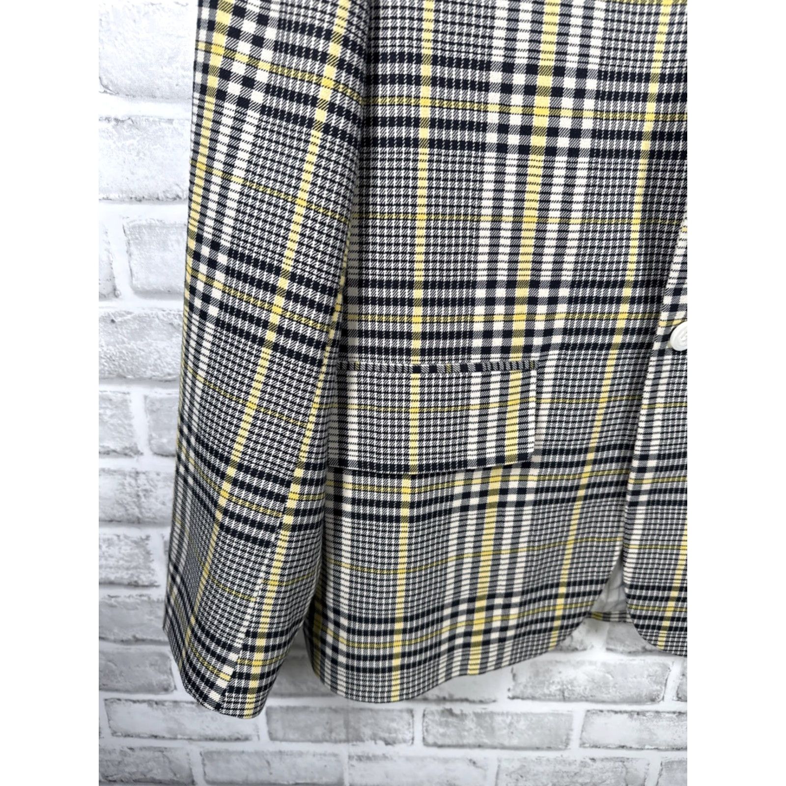 Vintage Noak Plaid 2 Button Sport Coat Mens 38 Regular Yellow Blue Plaid Coat Sports Mens Size US XXS / EU 40 - 4 Thumbnail