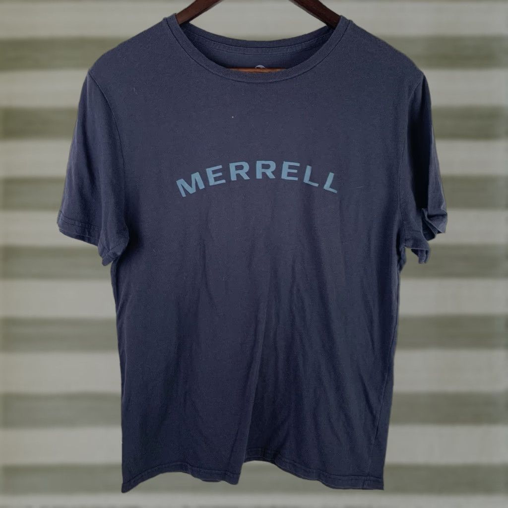 Merrell Merrell Mens T Shirt Crew Neck Short Sleeve Size M Blue Graphic Print Shirt Men Regular Short Sleeve USA City Classic College All Seasons Breathable Size US M / EU 48-50 / 2 - 1 Thumbnail