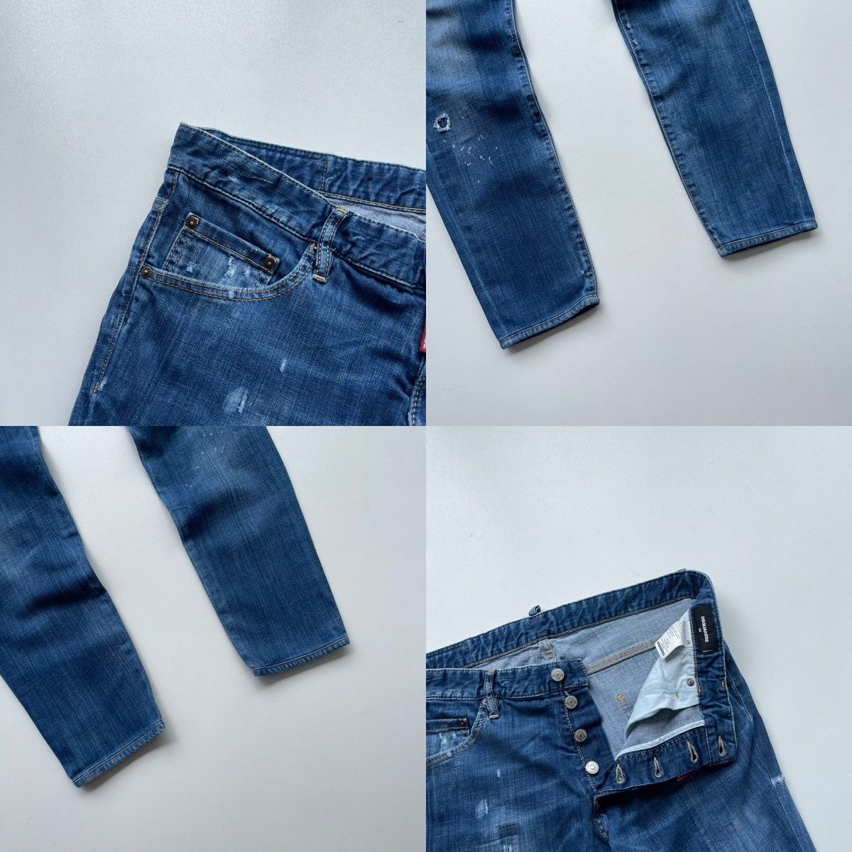 Dsquared2 Dsquared2 Distressed Japan Skinny Dan Stretch Jeans Blue Size US 36 / EU 52 - 4 Thumbnail
