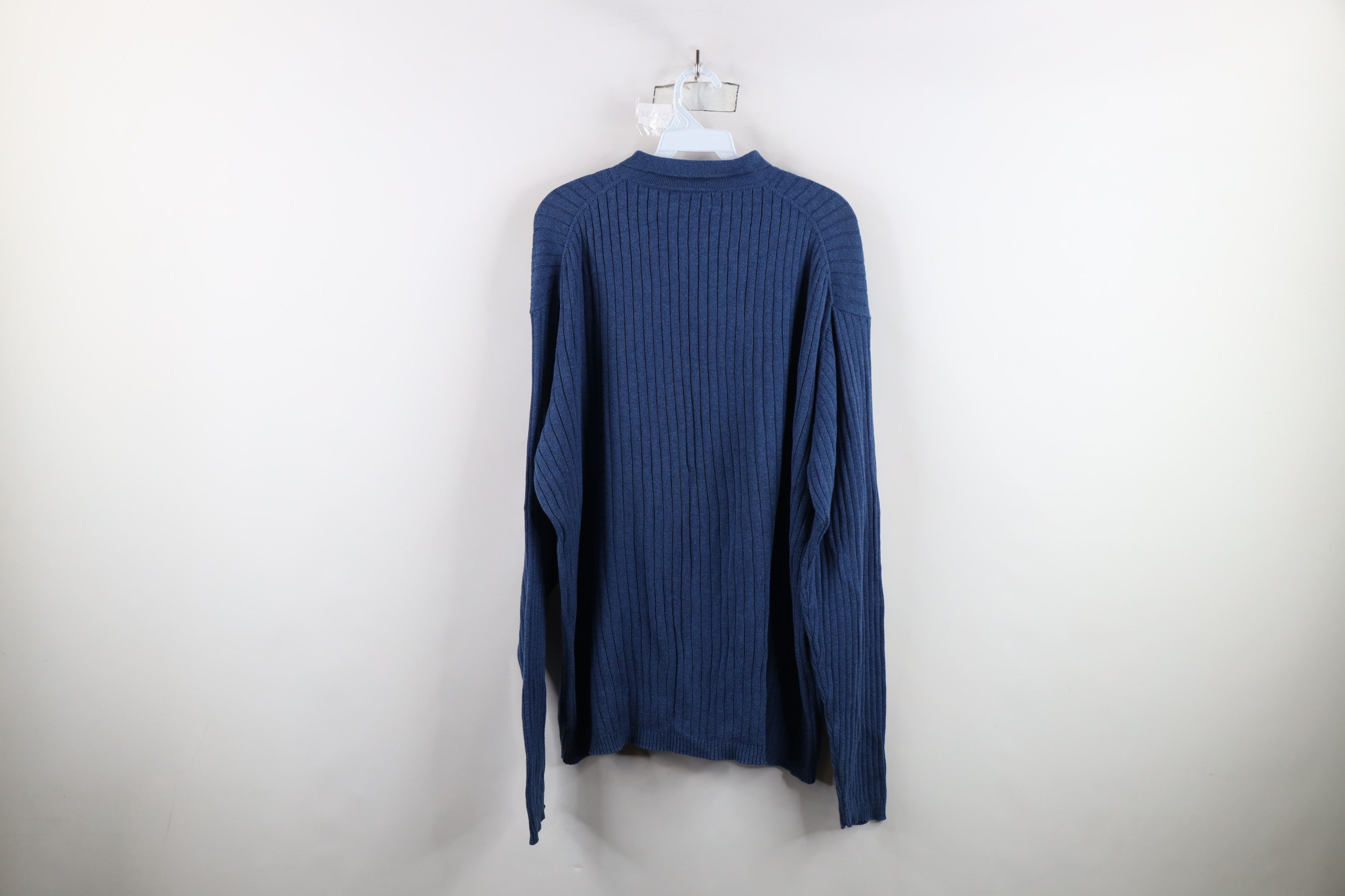 Vintage Vintage 90s Streetwear Knit Collared Polo Sweater Blue Size US XXL / EU 58 / 5 - 9 Thumbnail
