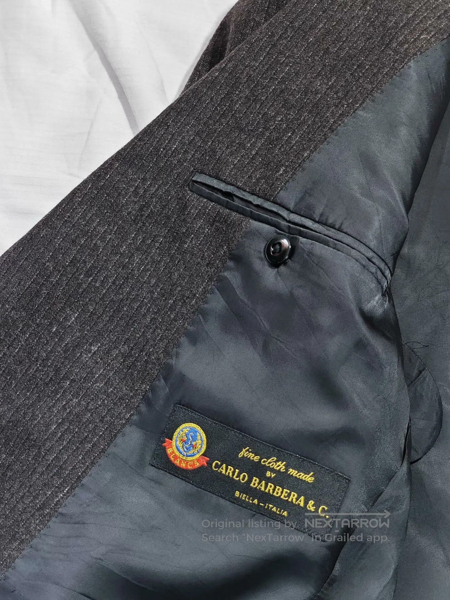 Luciano Barbera Italian Wool Linen Blend Suit Jacket. Size US M / EU 48-50 / 2 - 7 Thumbnail