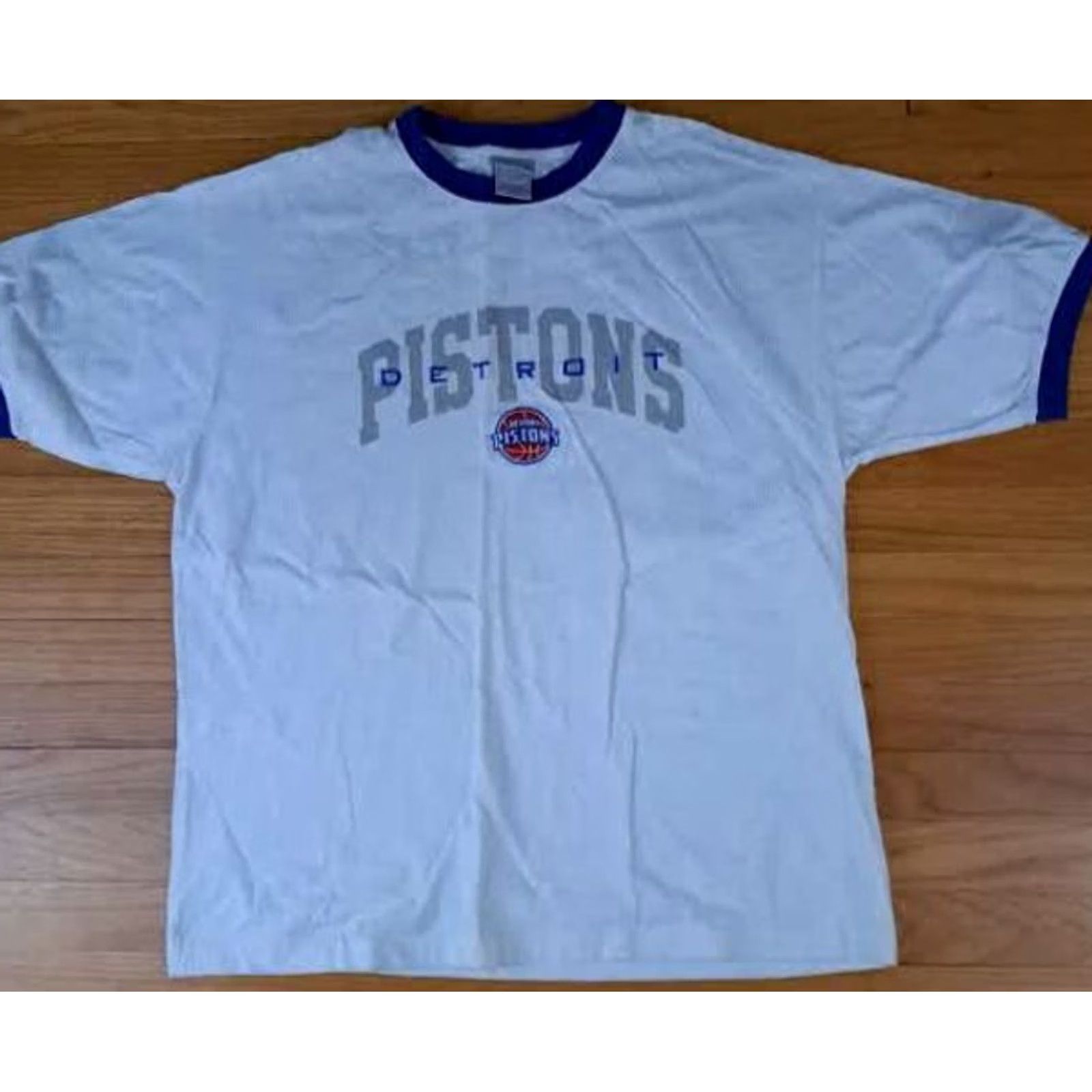 NBA VINTAGE Detroit Pistons Basketball NBA XL Embroidered Ringer T-Shirt Size US XL / EU 56 / 4 - 5 Thumbnail