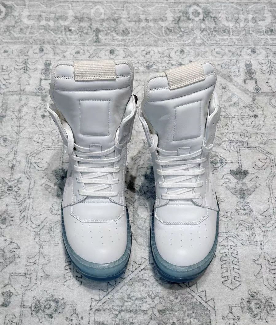 Rick Owens Rick Owens Geobasket white leather with translucent sole Size US 7 / IT 37 - 2 Thumbnail