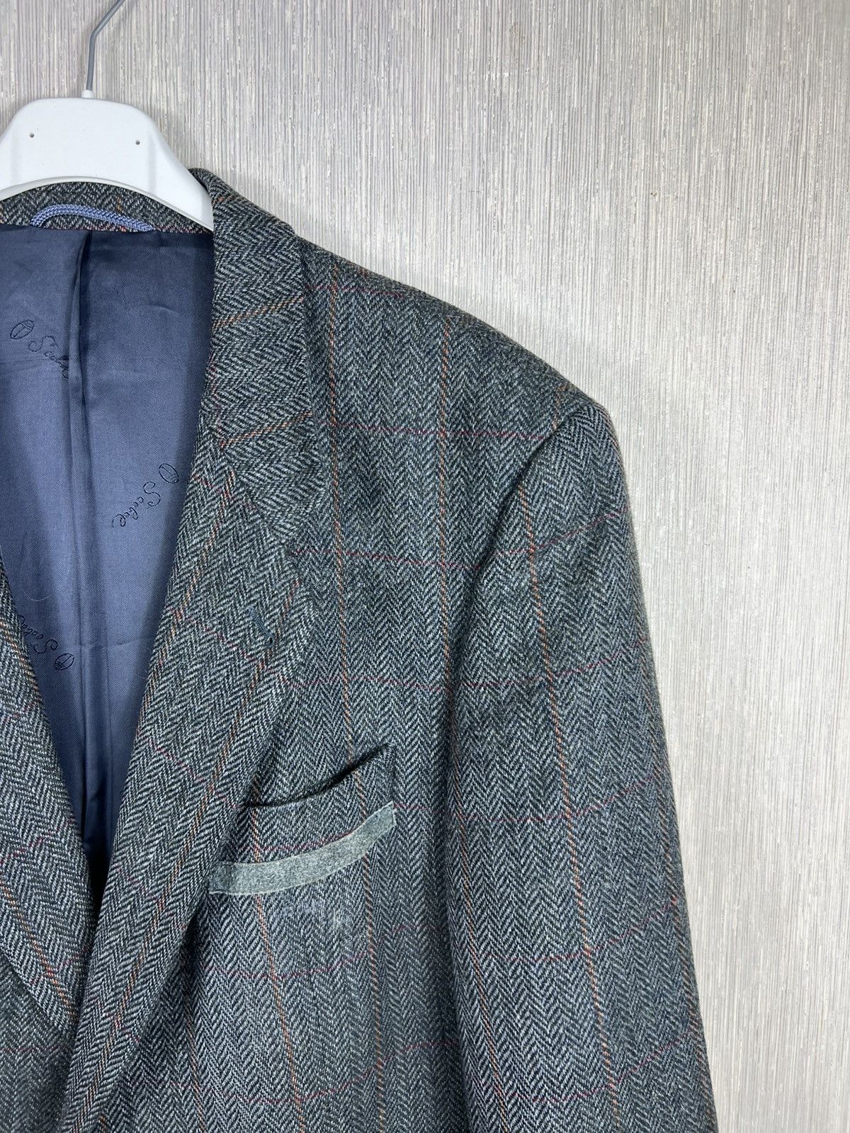 SCABAL Vintage 80s Scabal wool herringbone blazer jacket tweed Size US L / EU 52-54 / 3 - 3 Thumbnail
