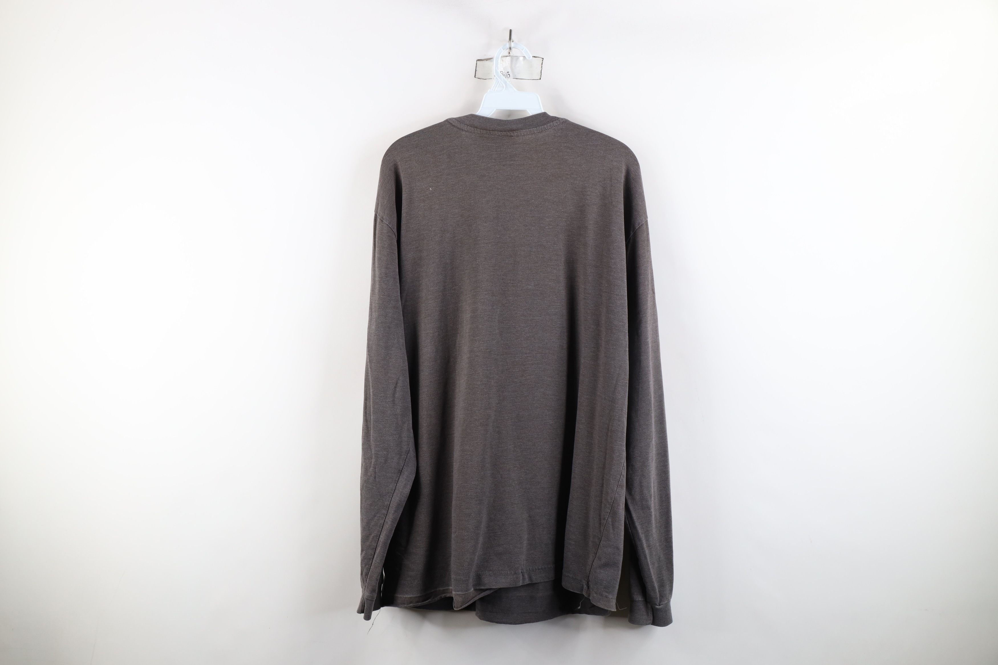Vintage Vintage 90s Streetwear Long Sleeve Henley T-Shirt Dark Gray Size US XL / EU 56 / 4 - 12 Thumbnail