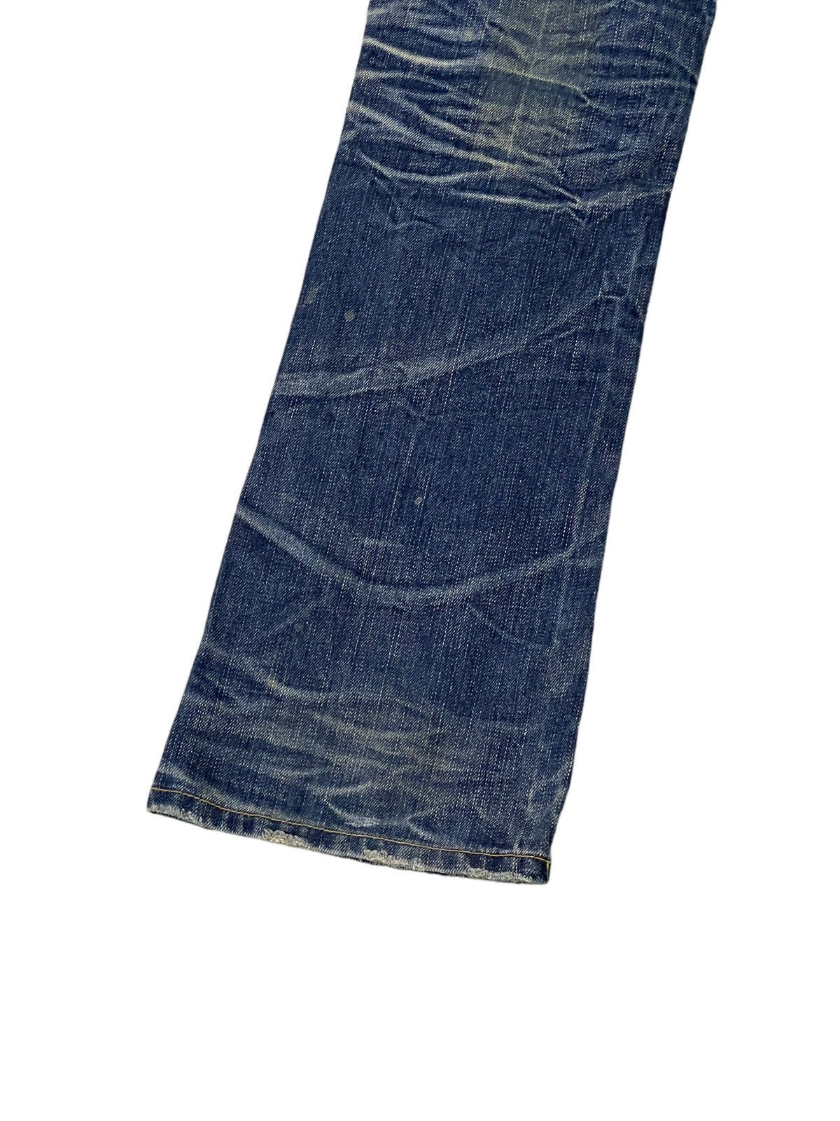 Japanese Brand Slight Flare Jeans Rubber Soul Faded Distress Boot Cut 7🟦7 Size US 30 / EU 46 - 16 Thumbnail
