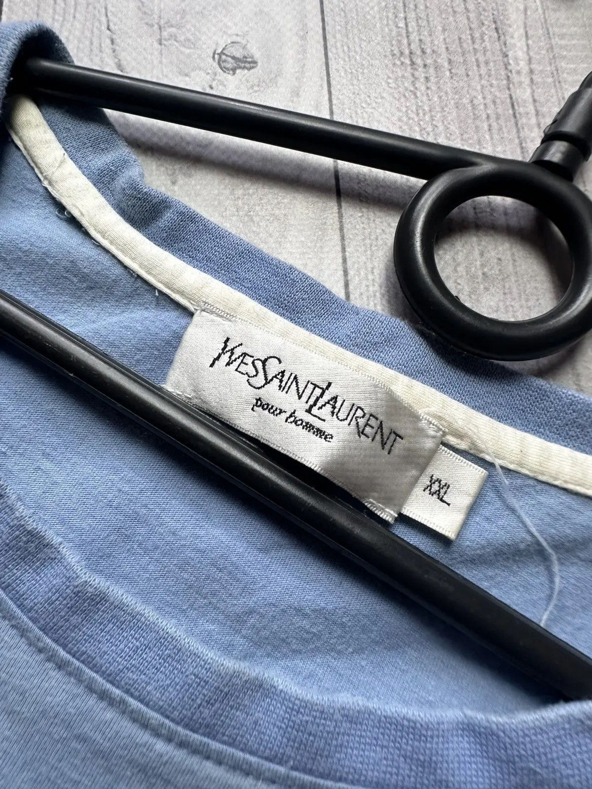 Vintage × Yves Saint Laurent Vintage Yves Saint Laurent Tee YSL logo size XXL light blue Size US XXL / EU 58 / 5 - 5 Thumbnail