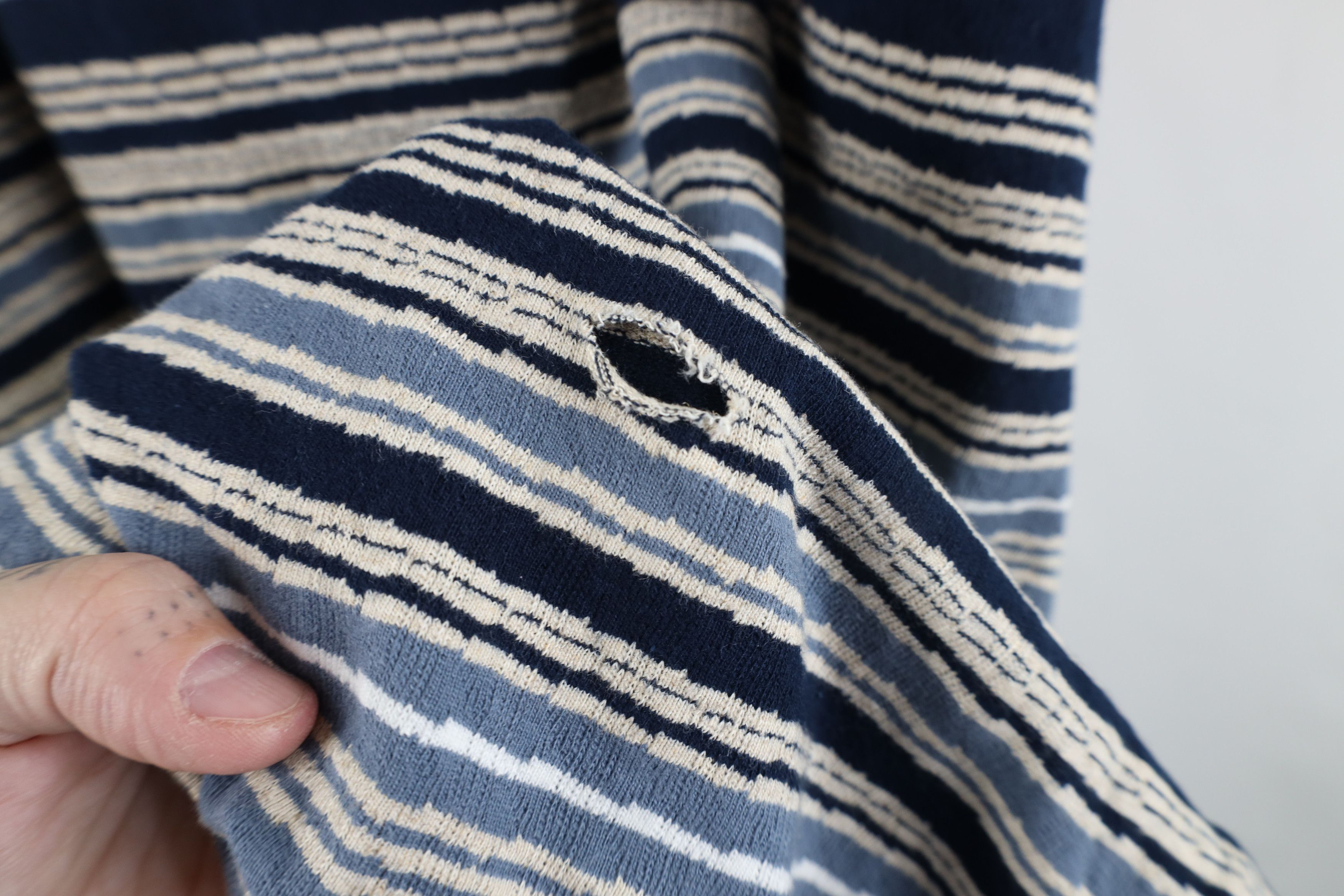 Vintage Vintage 90s Streetwear Baggy Striped Knit Golf Polo Shirt Size US L / EU 52-54 / 3 - 11 Thumbnail