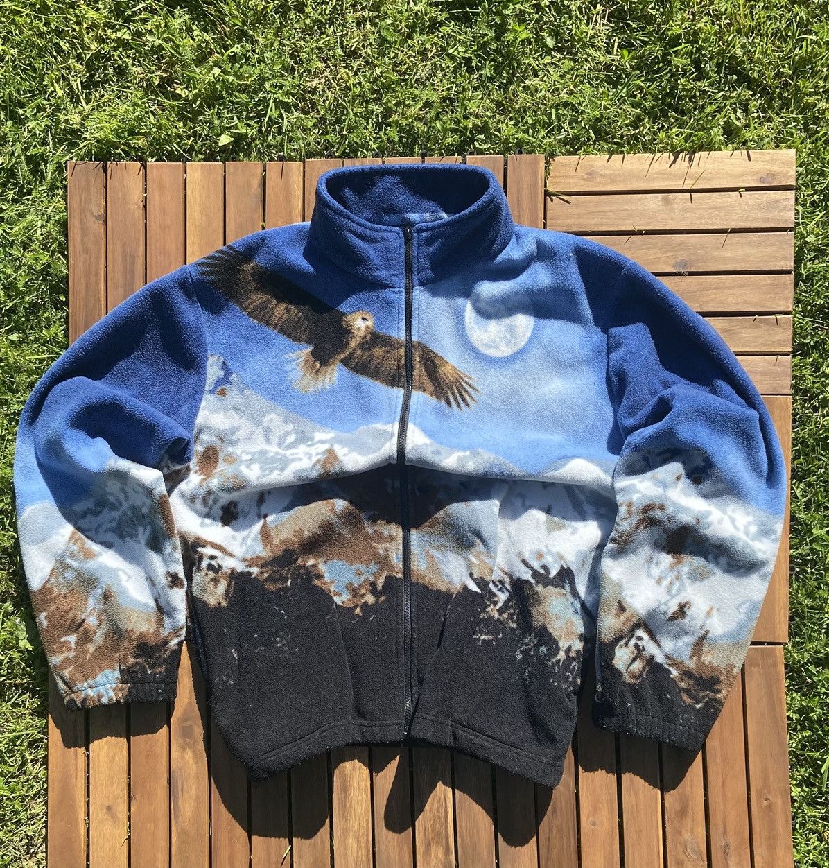 Japanese Brand 🟤Vintage Nature Overprinted Atlas Fleece Jacket Horses 🟤 Size US XL / EU 56 / 4 - 1 Thumbnail
