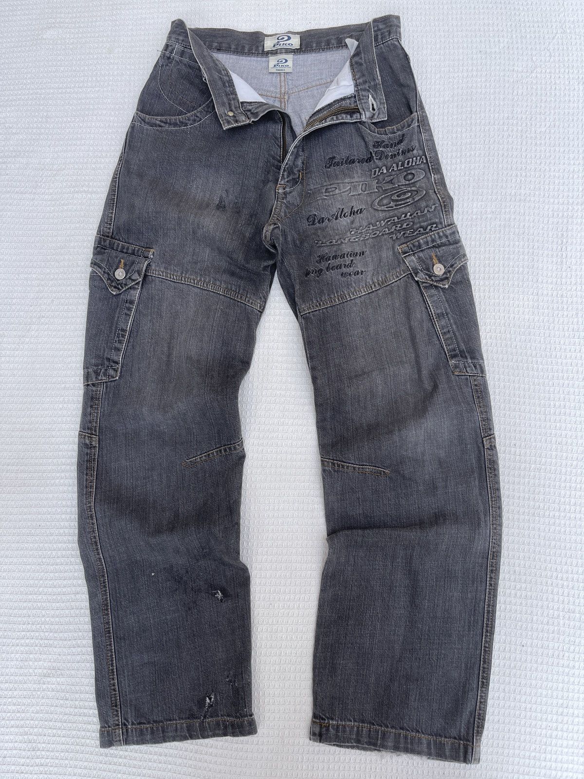 JNCO Last Drop🔥Rare🔥Vintage Piko Hawaiian Cargo Baggy Jeans Size US 29 - 1 Thumbnail