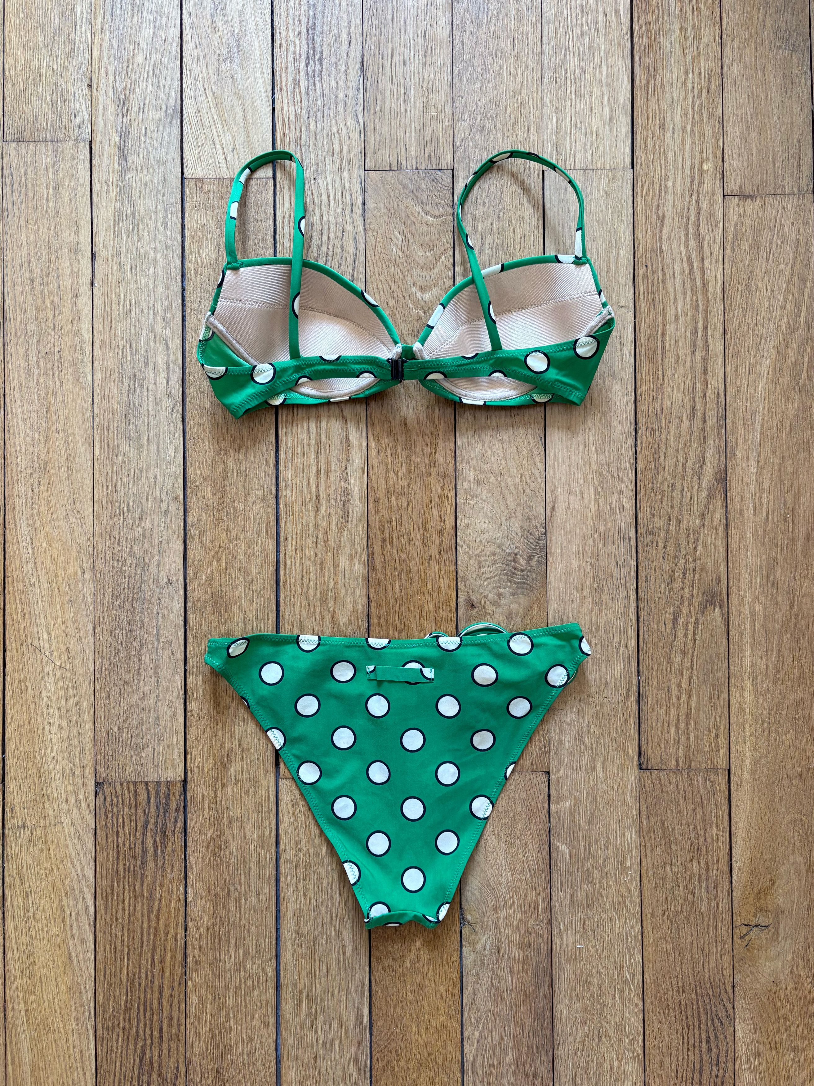 Jean Paul Gaultier Jean Paul Gaultier SS99 green polka dot bikini set Size M / US 6-8 / IT 42-44 - 2 Thumbnail