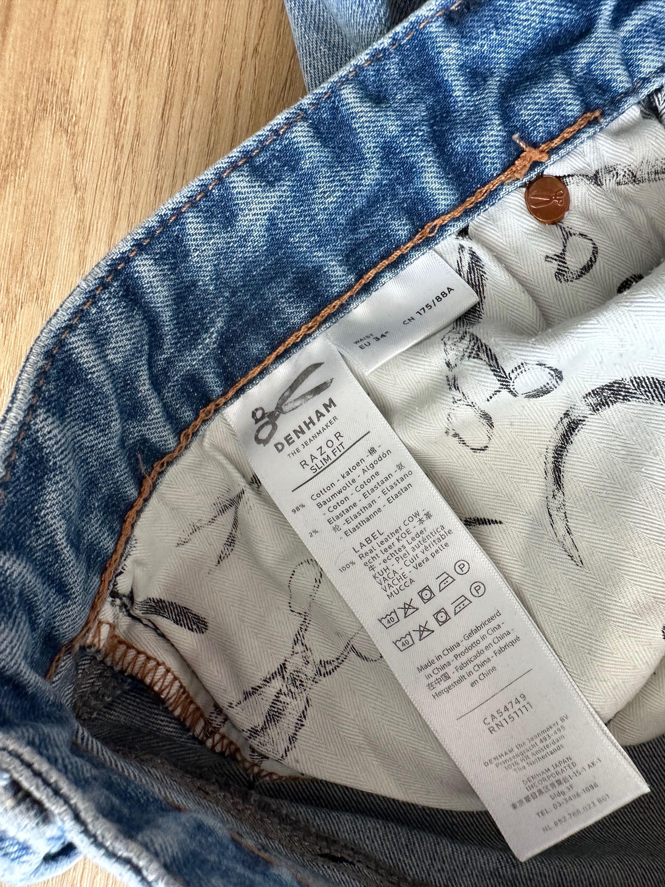 DENHAM DENHAM Razor Slim Fit washed denim faded jeants pants Size US 34 / EU 50 - 9 Thumbnail