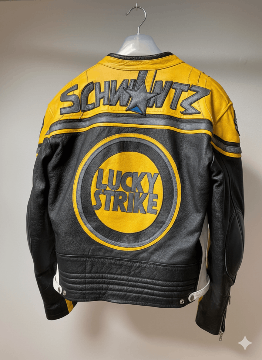 Other 🔥 VINTAGE Lucky Strike Racing Leather Moto Jacket Y2K Biker Size L / US 10 / IT 46 - 4 Thumbnail