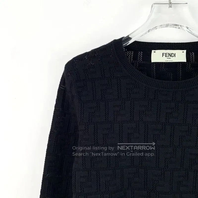 Fendi Fendi Black Women's Cropped Knit Sweater . Size M / US 6-8 / IT 42-44 - 3 Thumbnail