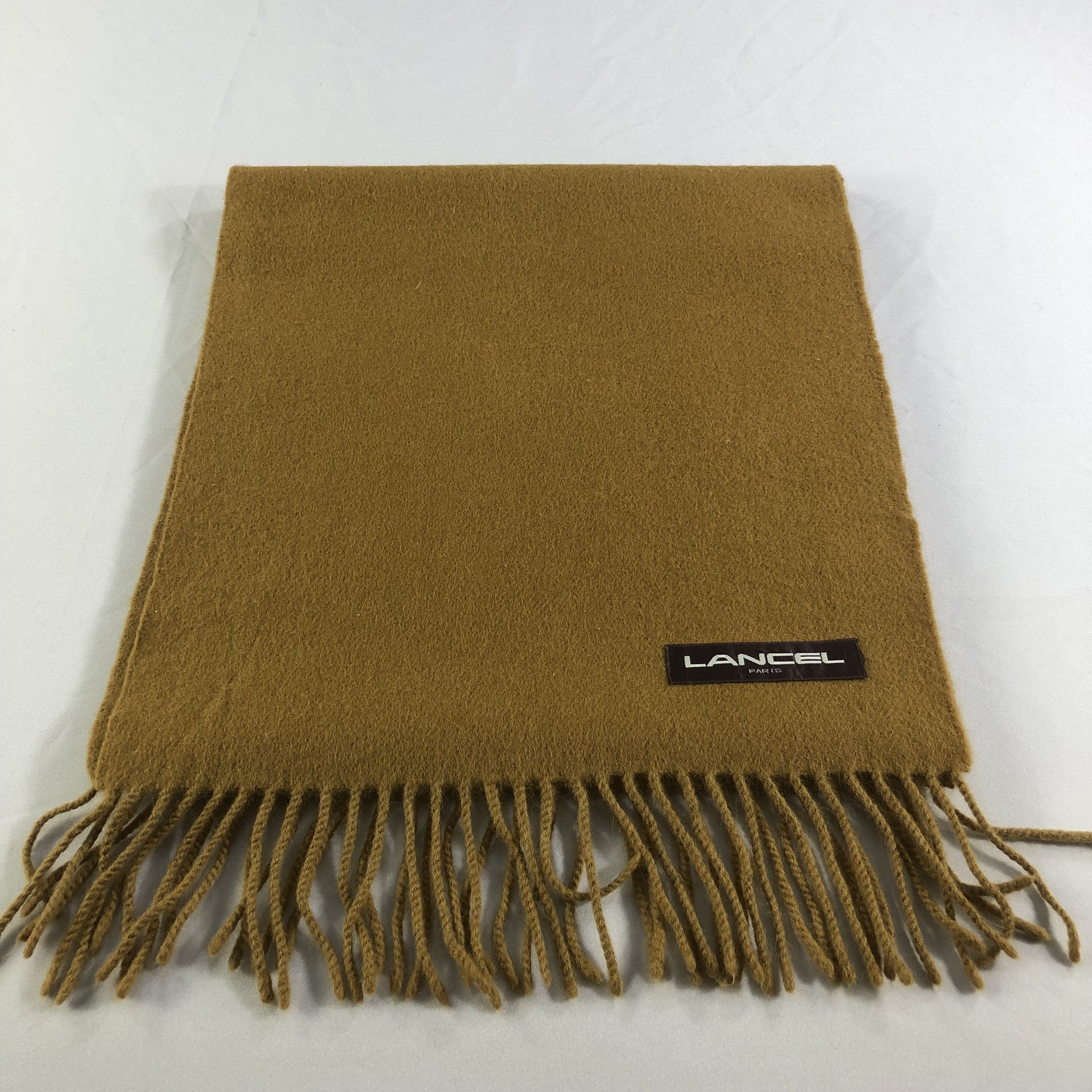 Lancel Lancel Plain Tan Wool Scarf Muffler V1520 Size ONE SIZE - 2 Thumbnail