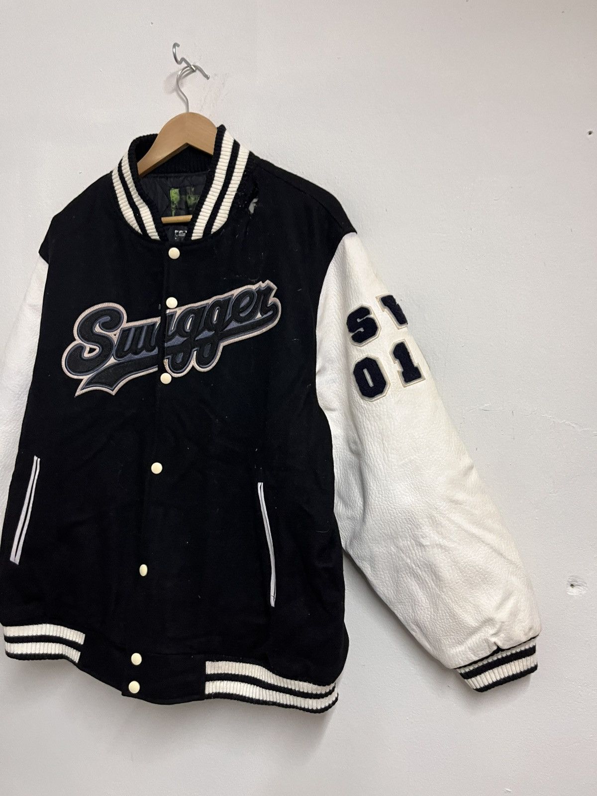 Swagger 💥Y2K SWAGGER Japan Distressed Varsity Jackets Leather Size US XL / EU 56 / 4 - 3 Thumbnail