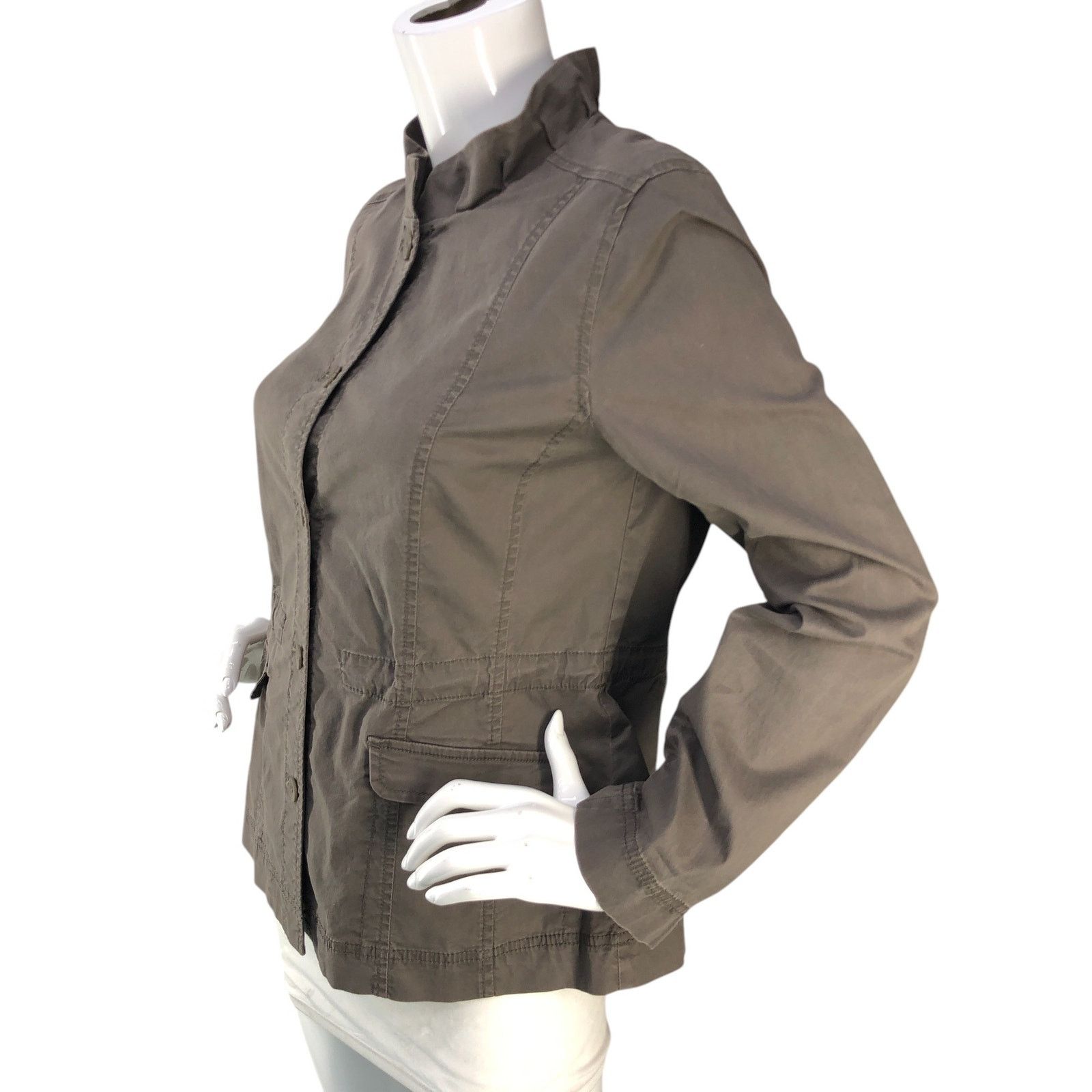 Eileen Fisher Eileen Fisher Size S Shacket Ruffle Collar Utility TINY FLAW Size S / US 4 / IT 40 - 4 Thumbnail