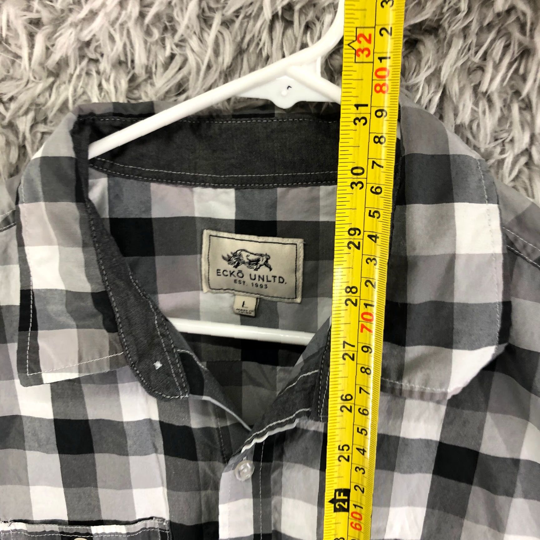 Ecko Unltd. Ecko UNLTD Shirt Mens Size L Gray Short Sleeve Button-Up Spread Collar Classic Modern Button-Up Shirt Size US L / EU 52-54 / 3 - 3 Thumbnail