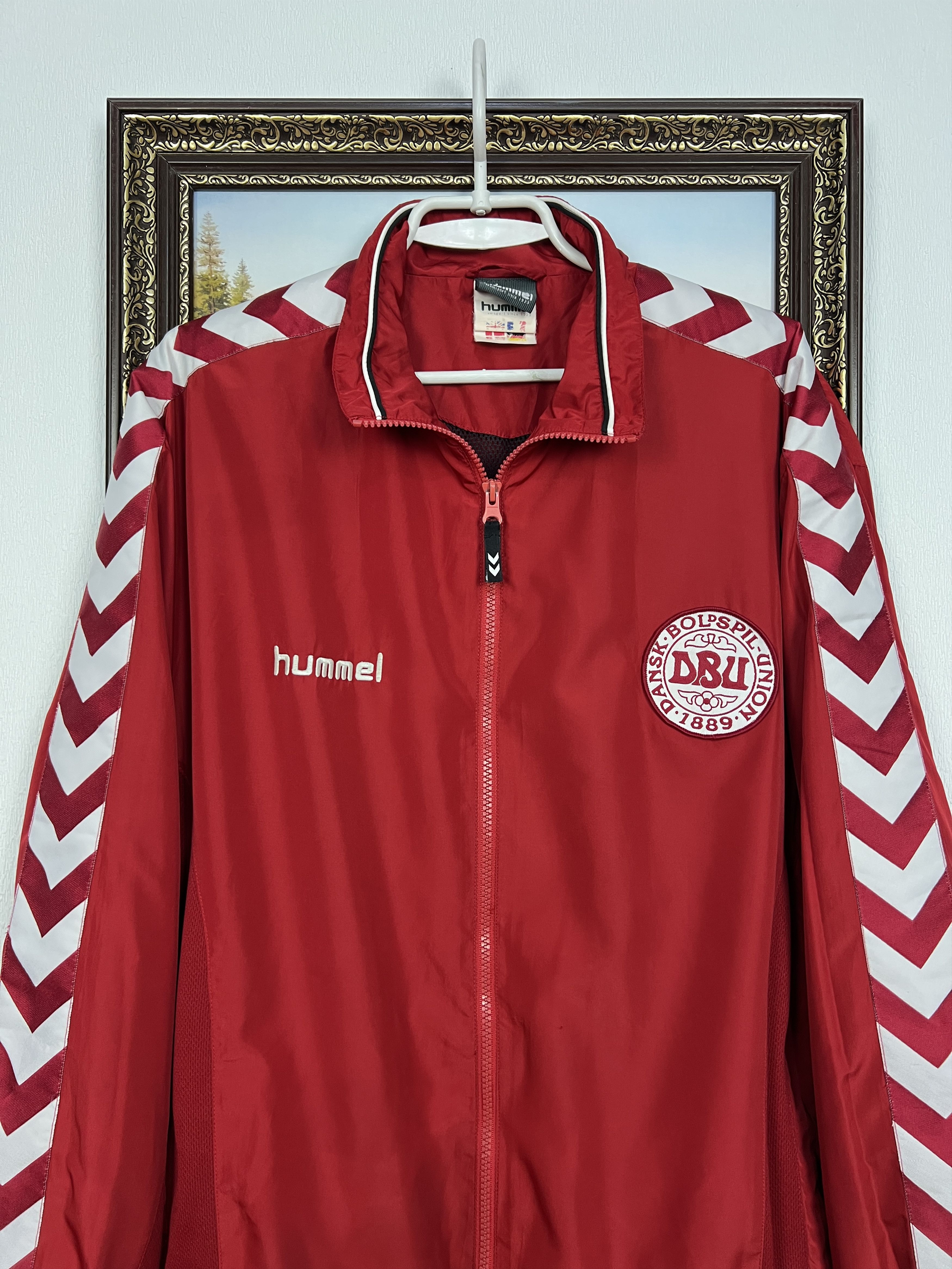 Hummel Vintage 90's Hummel Denmark Football Jacket Soccer Track Top Size US XL / EU 56 / 4 - 2 Thumbnail
