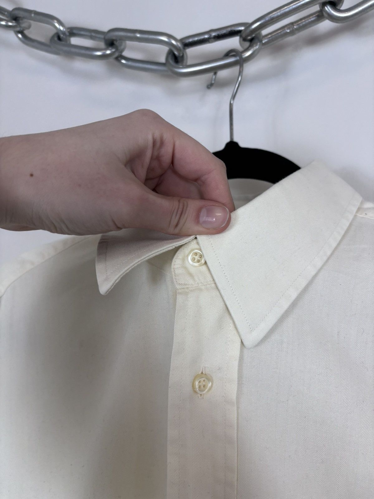 Lanvin Lanvin Classique Vintage Men’s Herringbone Button Up Shirt Size US XXL / EU 58 / 5 - 6 Thumbnail