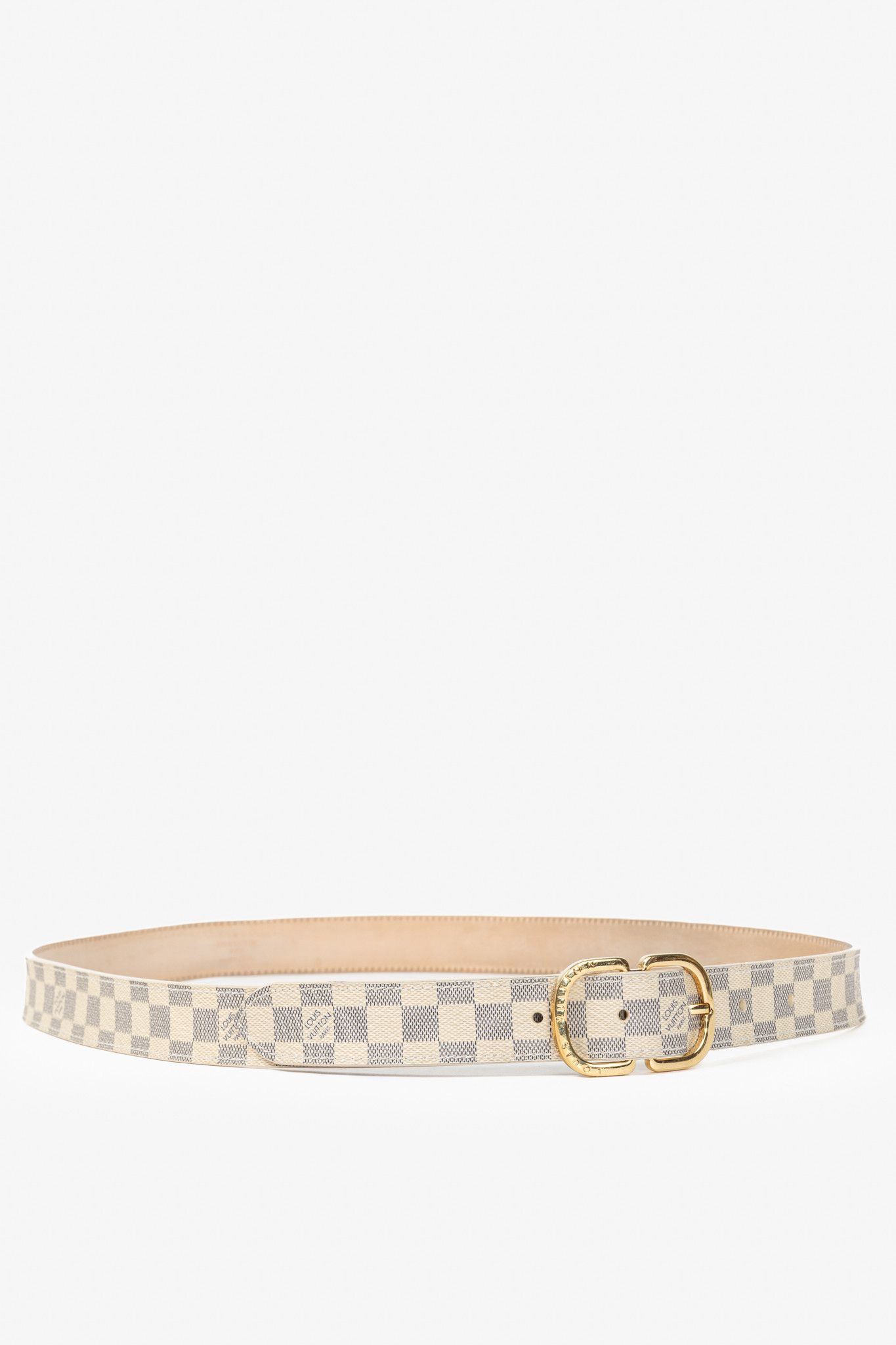 Louis Vuitton Louis Vuitton Damier Azur Canvas Mini Belt Size ONE SIZE - 1 Thumbnail