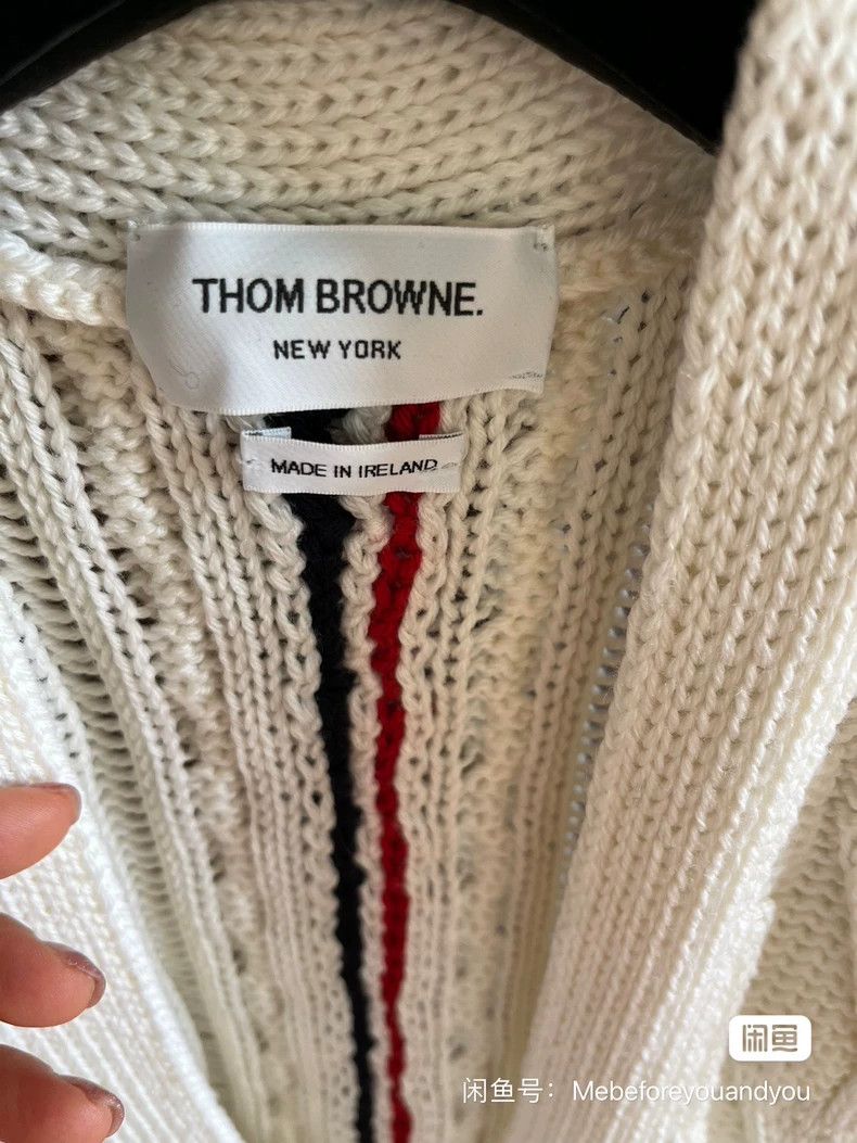 Thom Browne Thom Browne White semi-long knit sweater Size US XXS / EU 40 - 3 Thumbnail