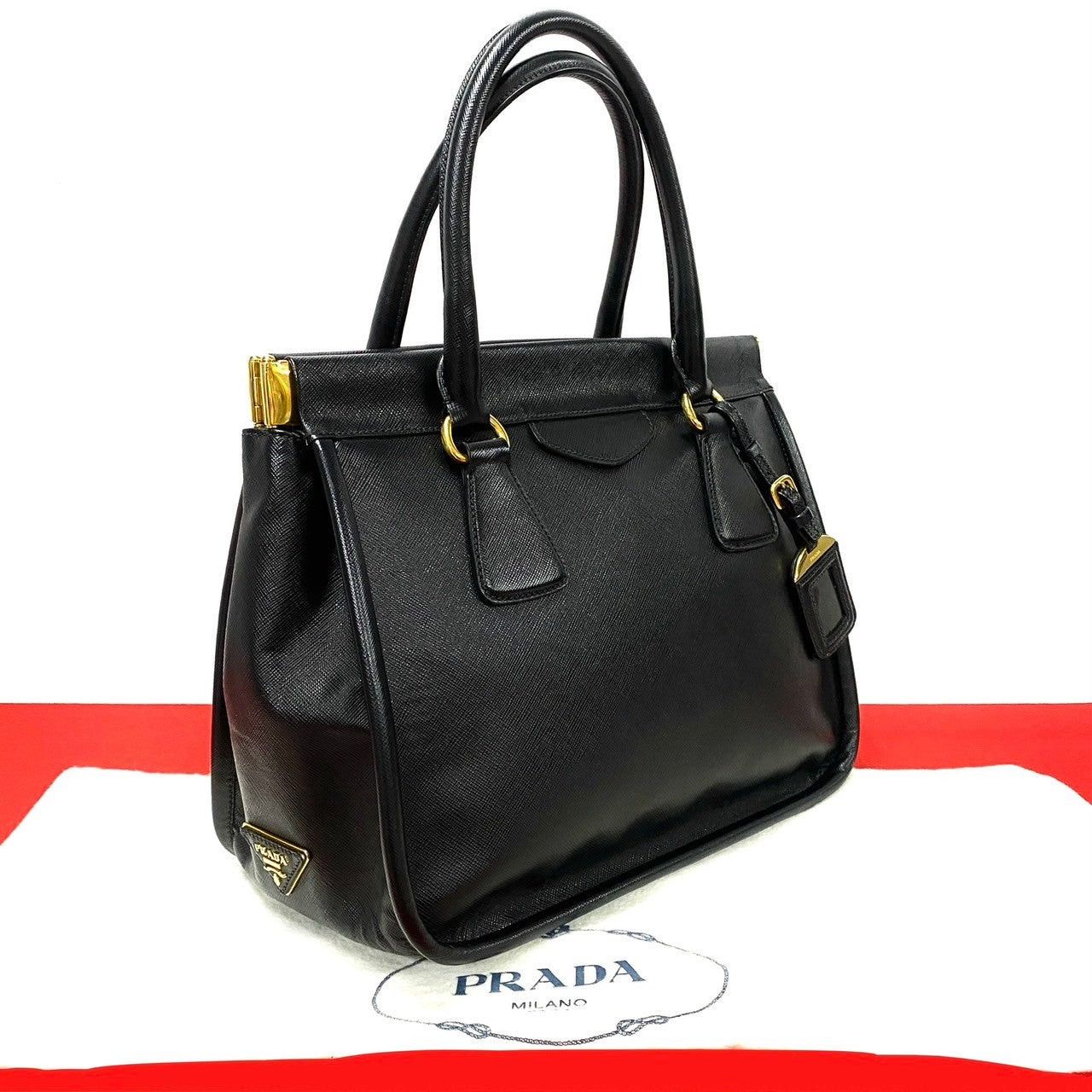 Prada Prada Handbag Black Leather Size ONE SIZE - 1 Thumbnail