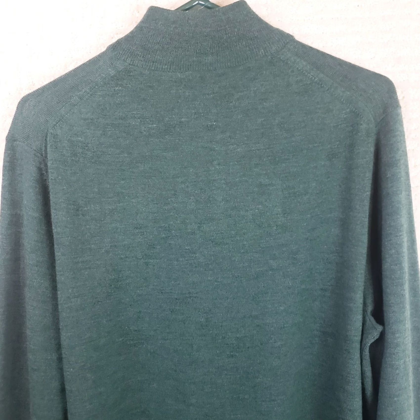 Nordstrom Nordstrom Men L Green 100% Italian Merino Wool 1/4 Zip Collared Sweater Shirt/ Sweater? Size US L / EU 52-54 / 3 - 7 Thumbnail