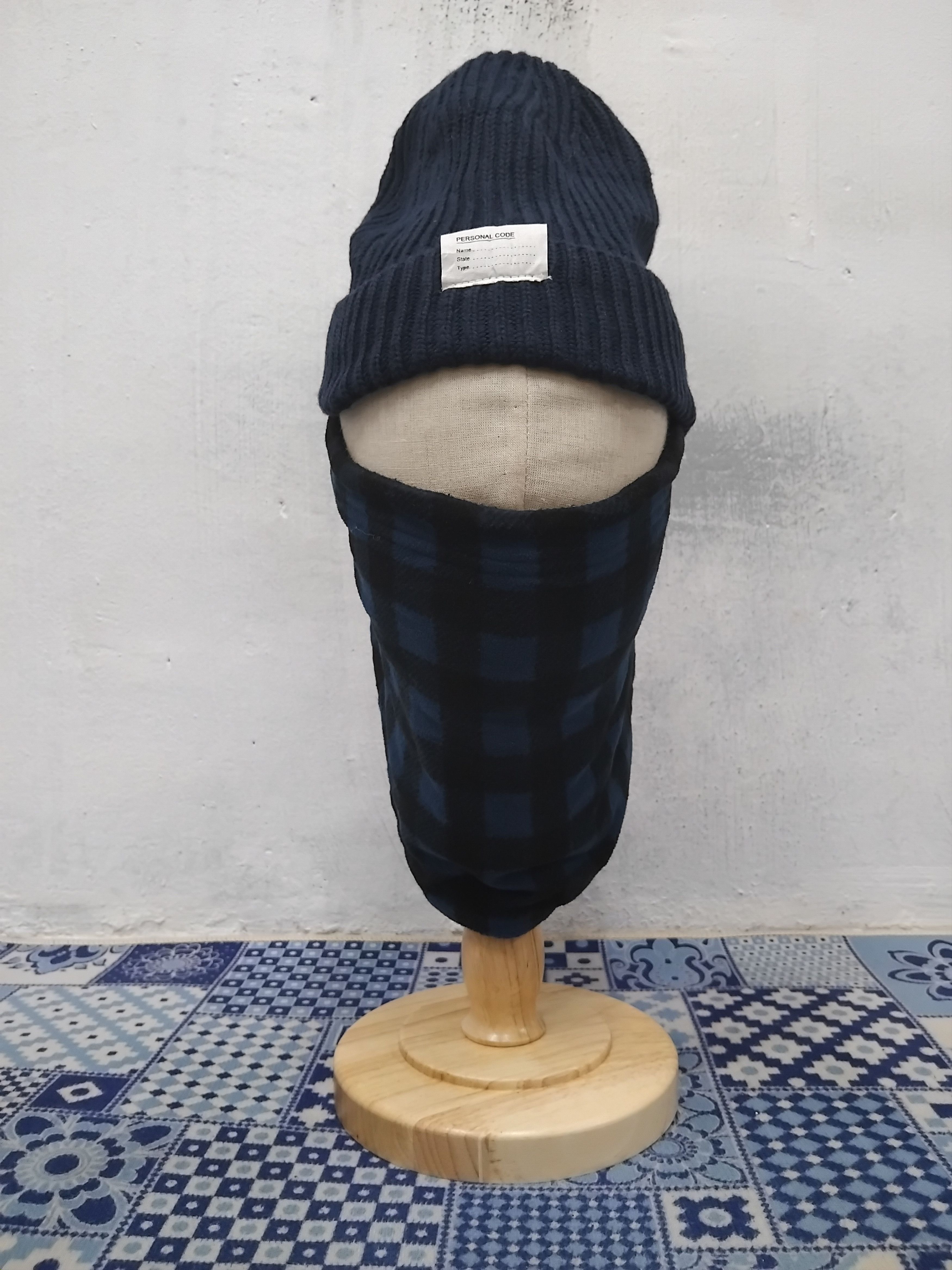 Japanese Brand Uniqlo checkered blue head mask Size ONE SIZE - 1 Thumbnail