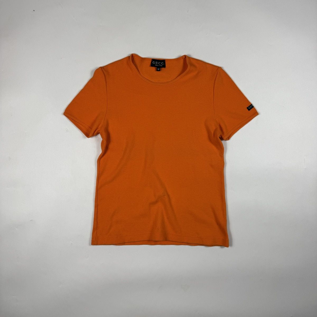 Gucci GUCCI Sleeve Logo Short-Sleeve Ribbed Summer Knit Size M / US 6-8 / IT 42-44 - 1 Thumbnail